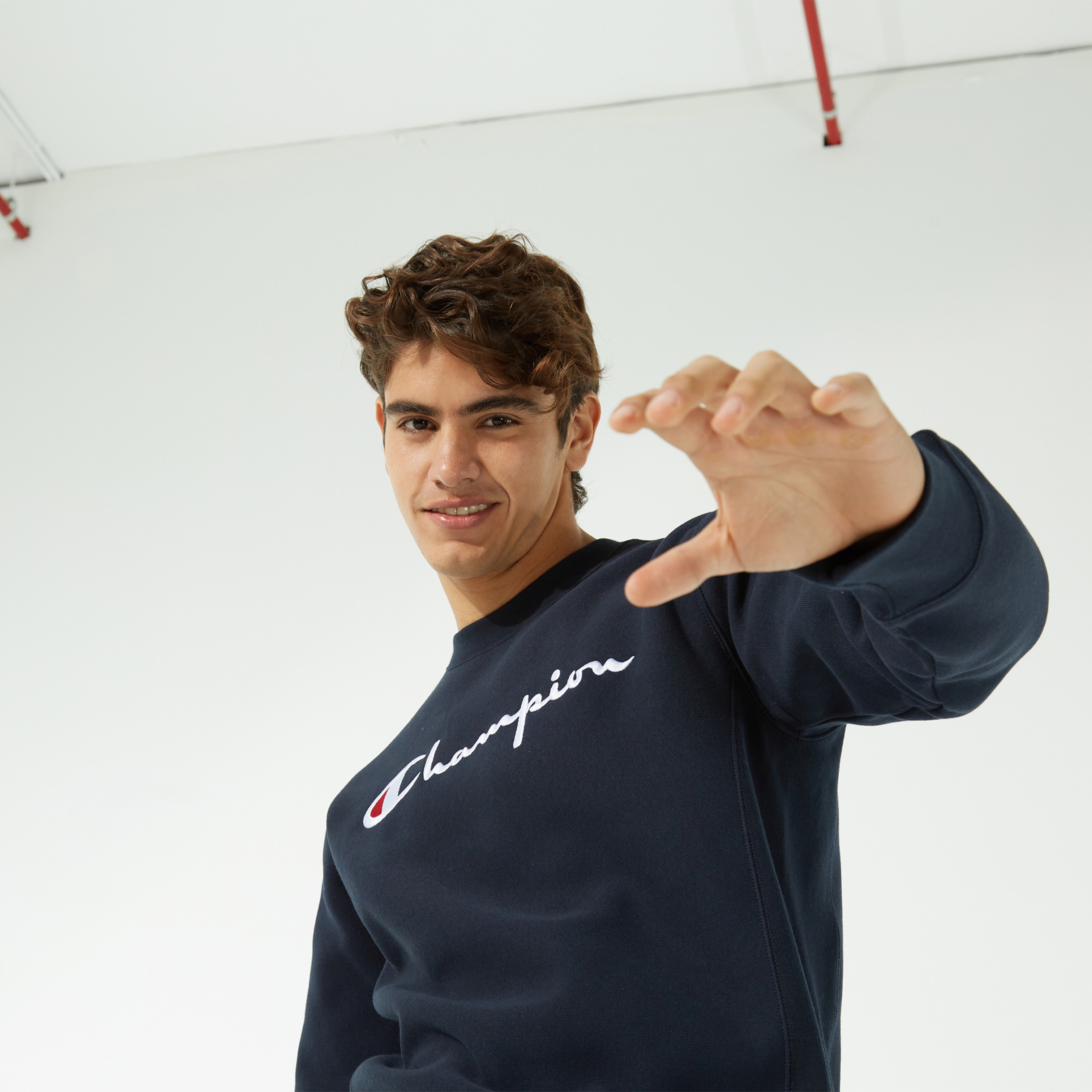 Champion Crewneck Erkek Lacivert Sweatshirt