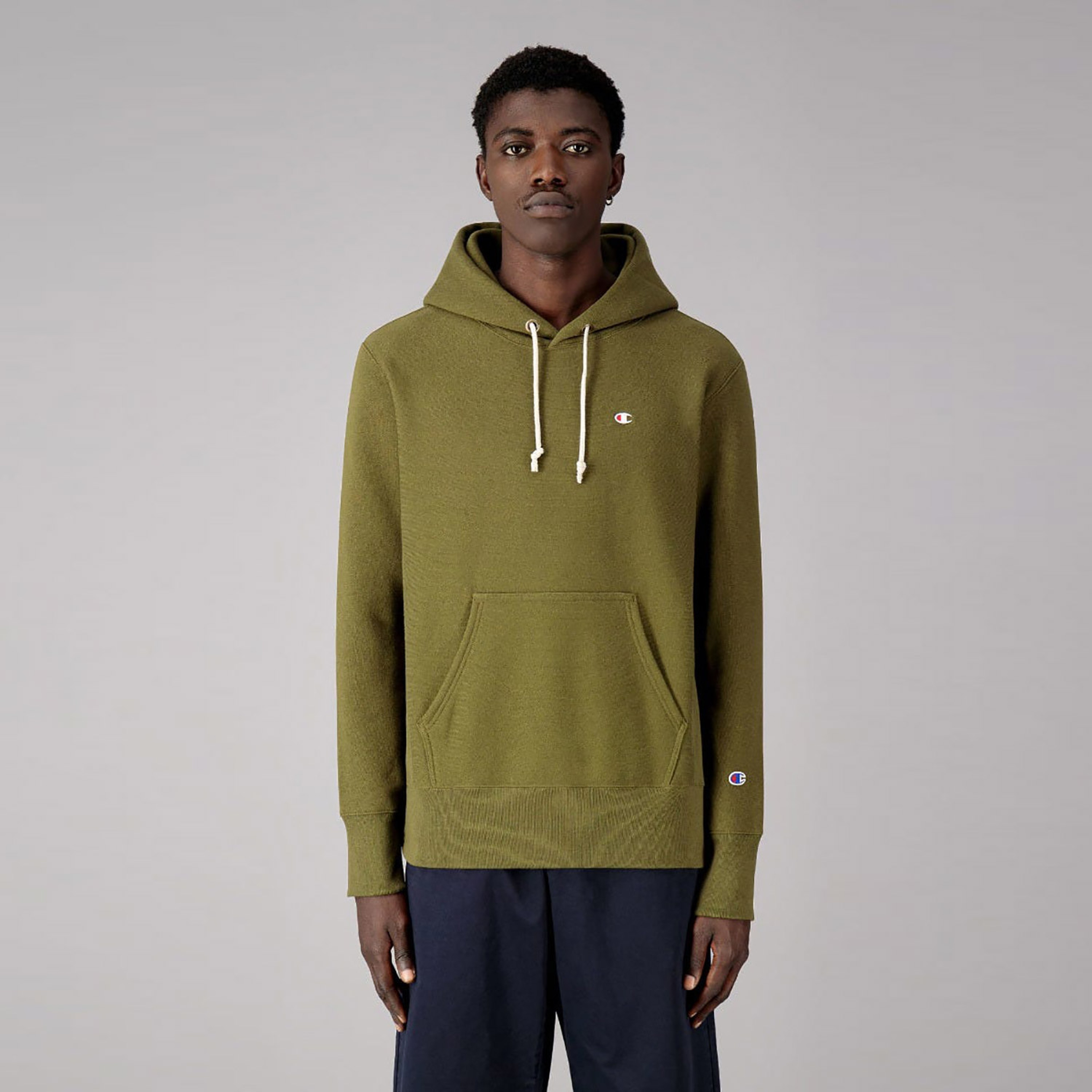 Champion Erkek Kapüşonlu Haki Sweatshirt