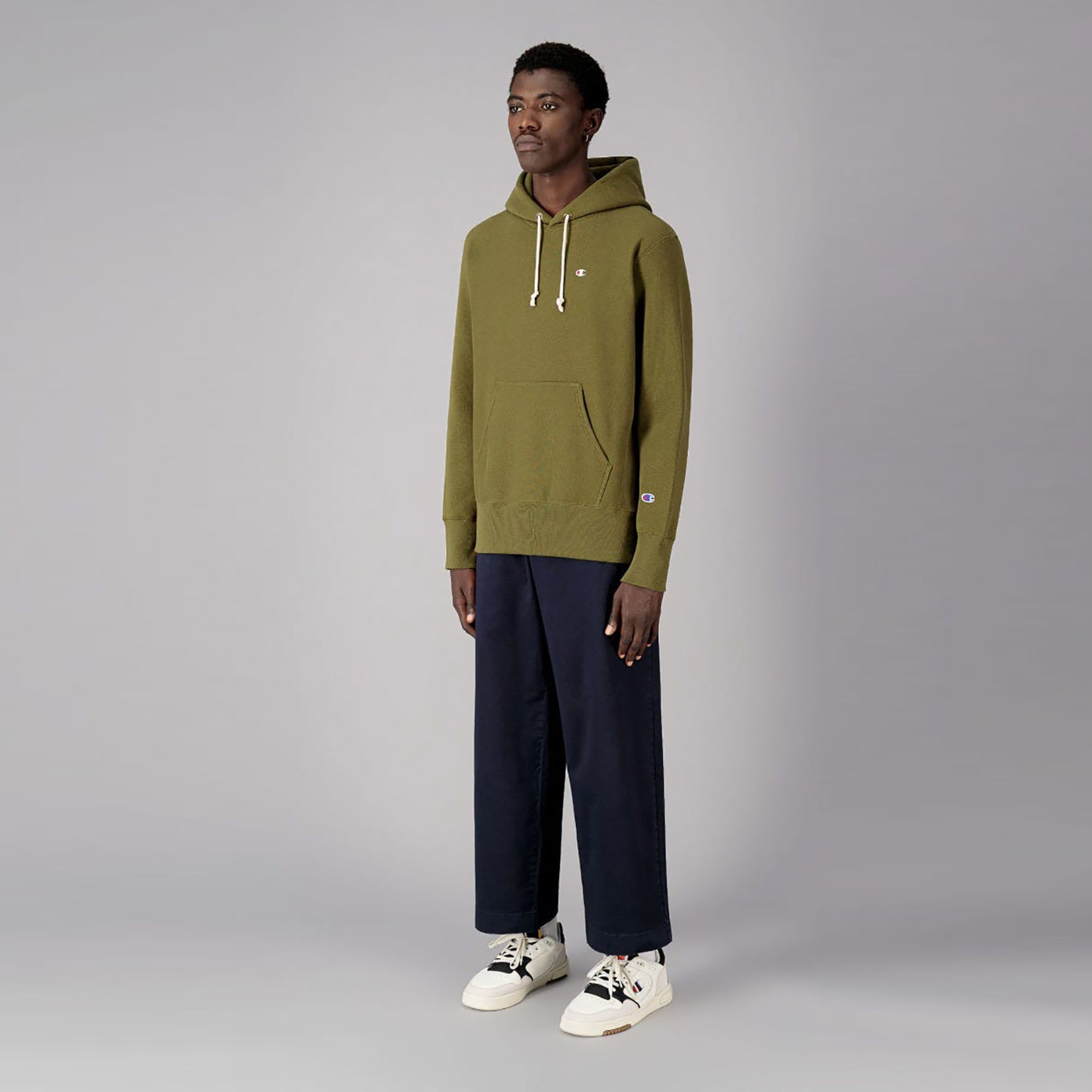 Champion Erkek Kapüşonlu Haki Sweatshirt