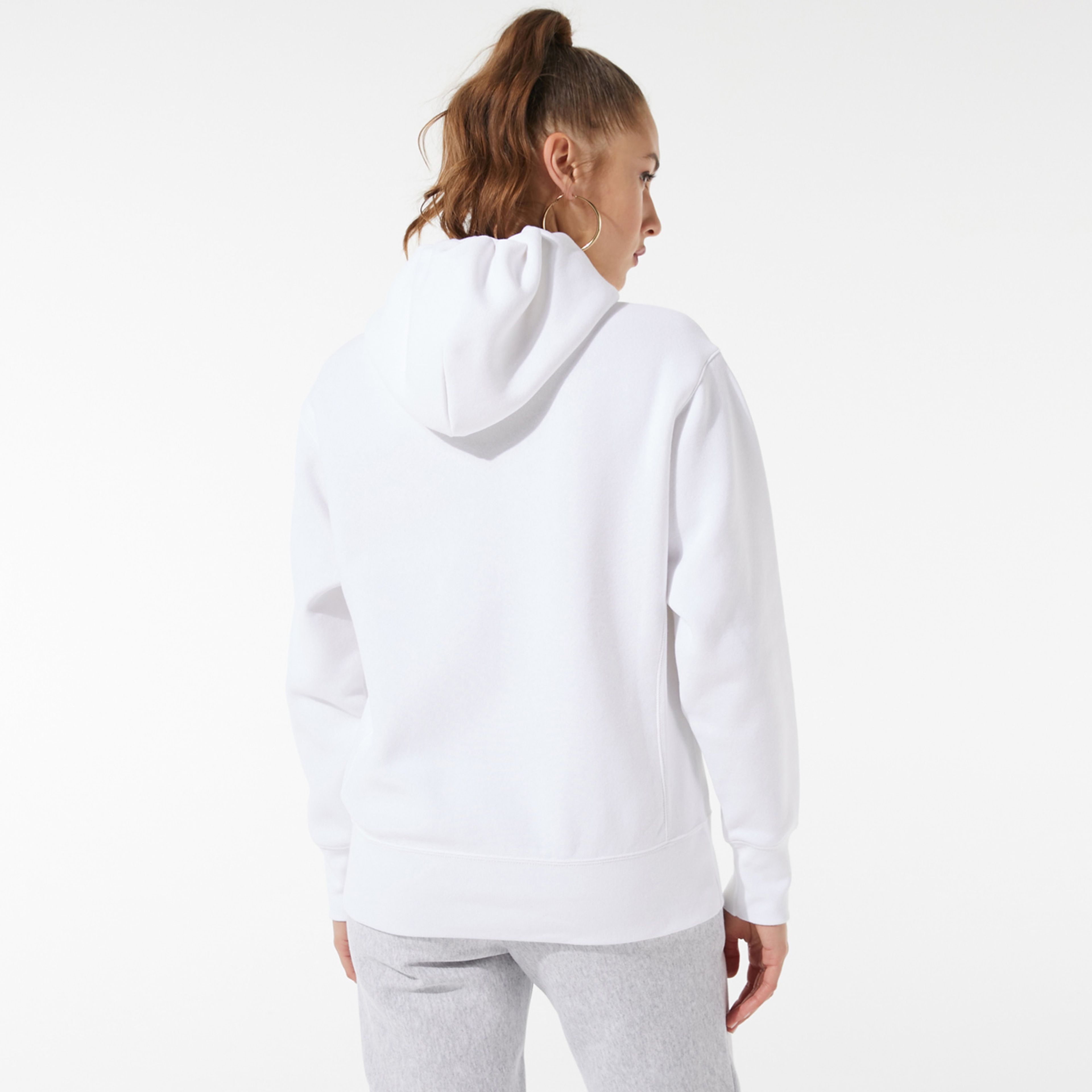 Champion Kadın Kapüşonlu Beyaz Sweatshirt