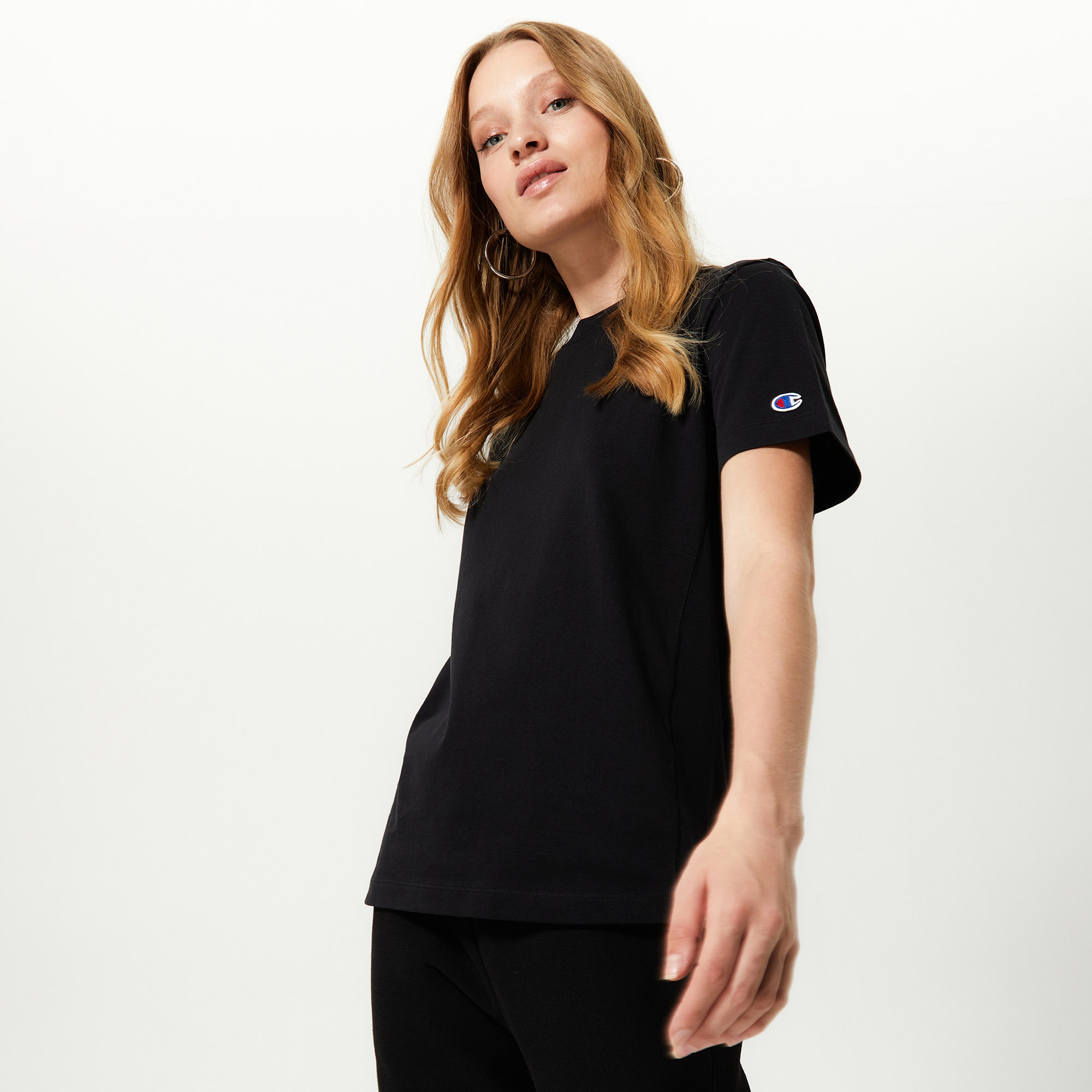 Champion Crewneck Kadın Siyah T-Shirt