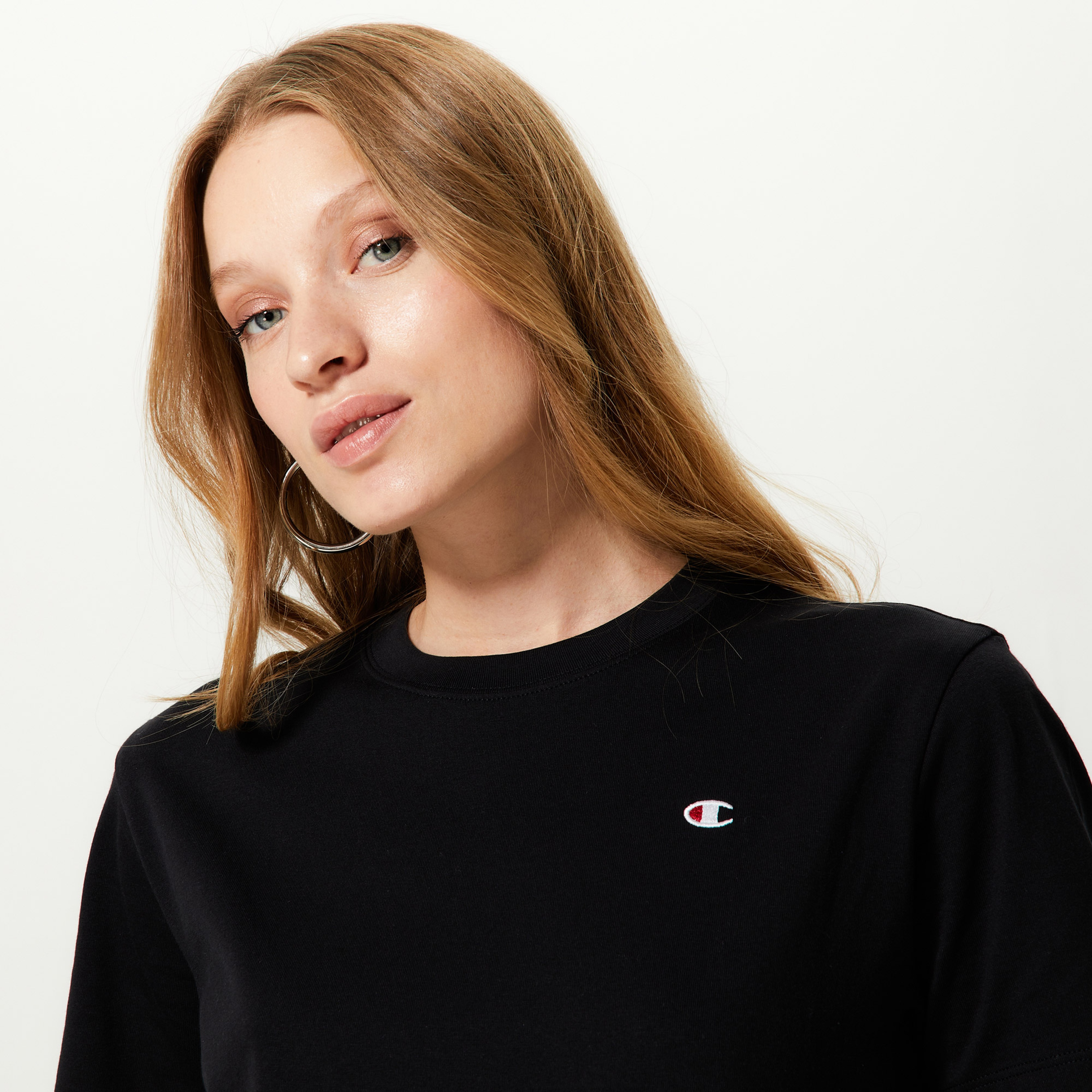 Champion Crewneck Kadın Siyah T-Shirt