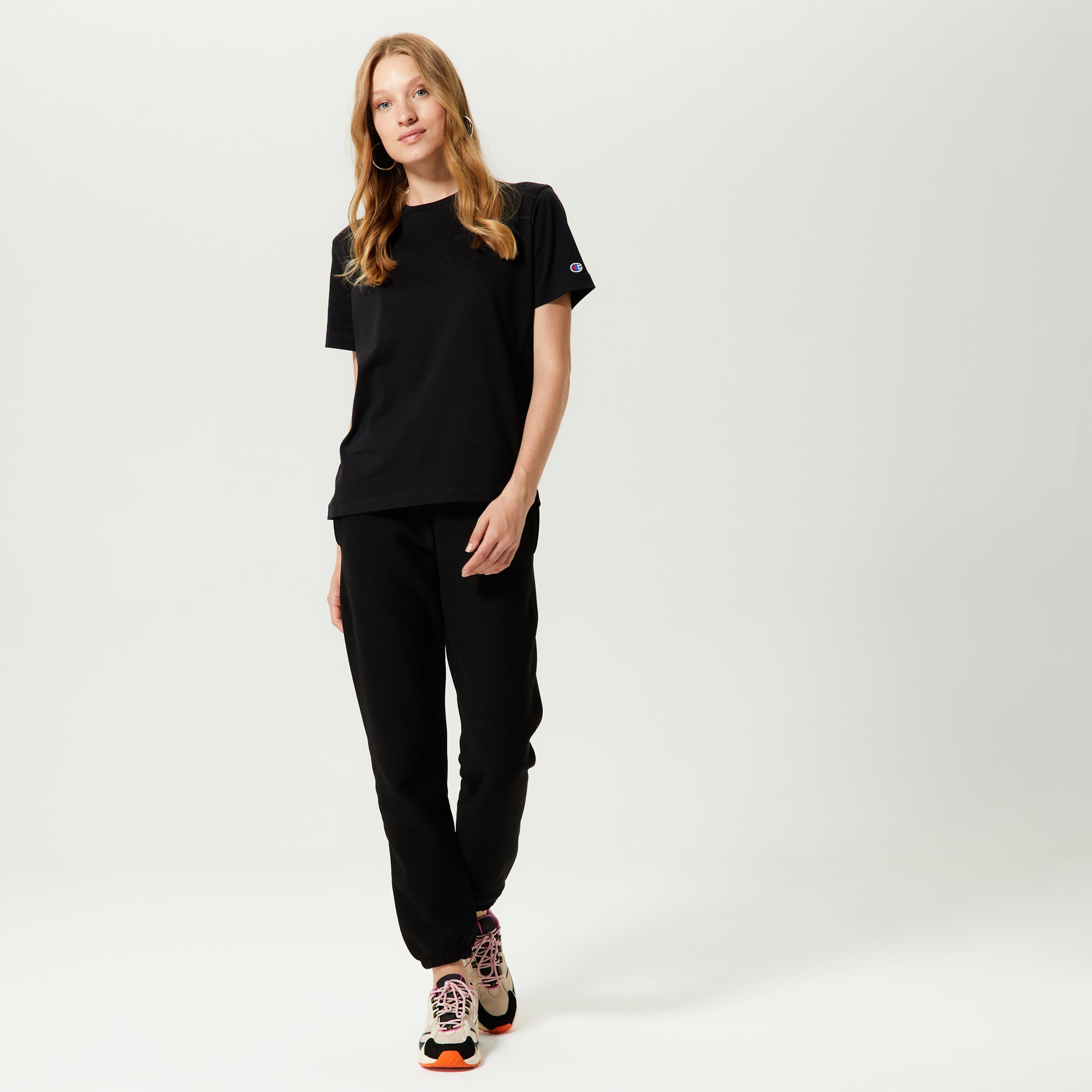 Champion Crewneck Kadın Siyah T-Shirt