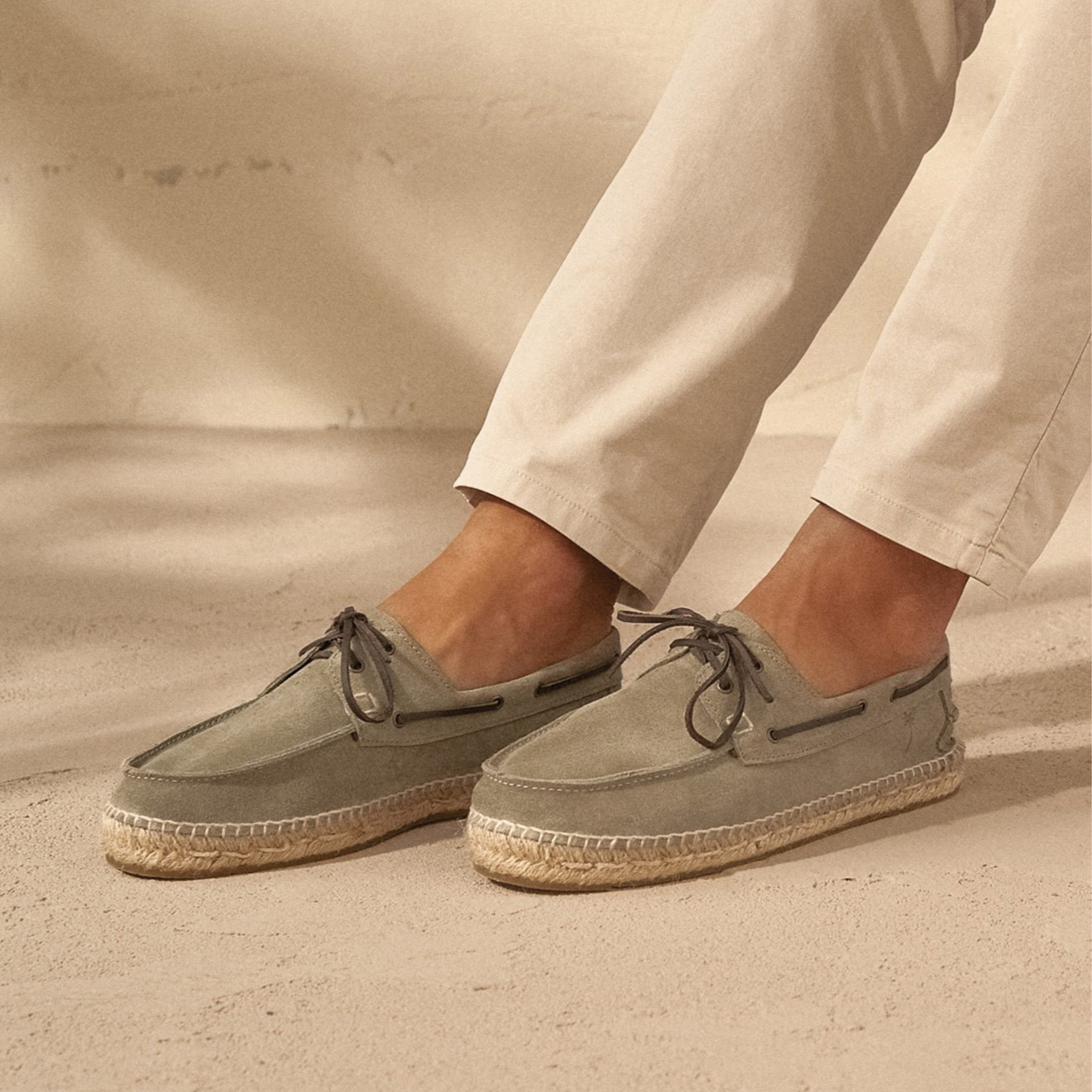 Manebi Boat Shoes Erkek Bej Espadril