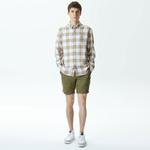 Erkek Regular Fit Ekose Beyaz Gömlek