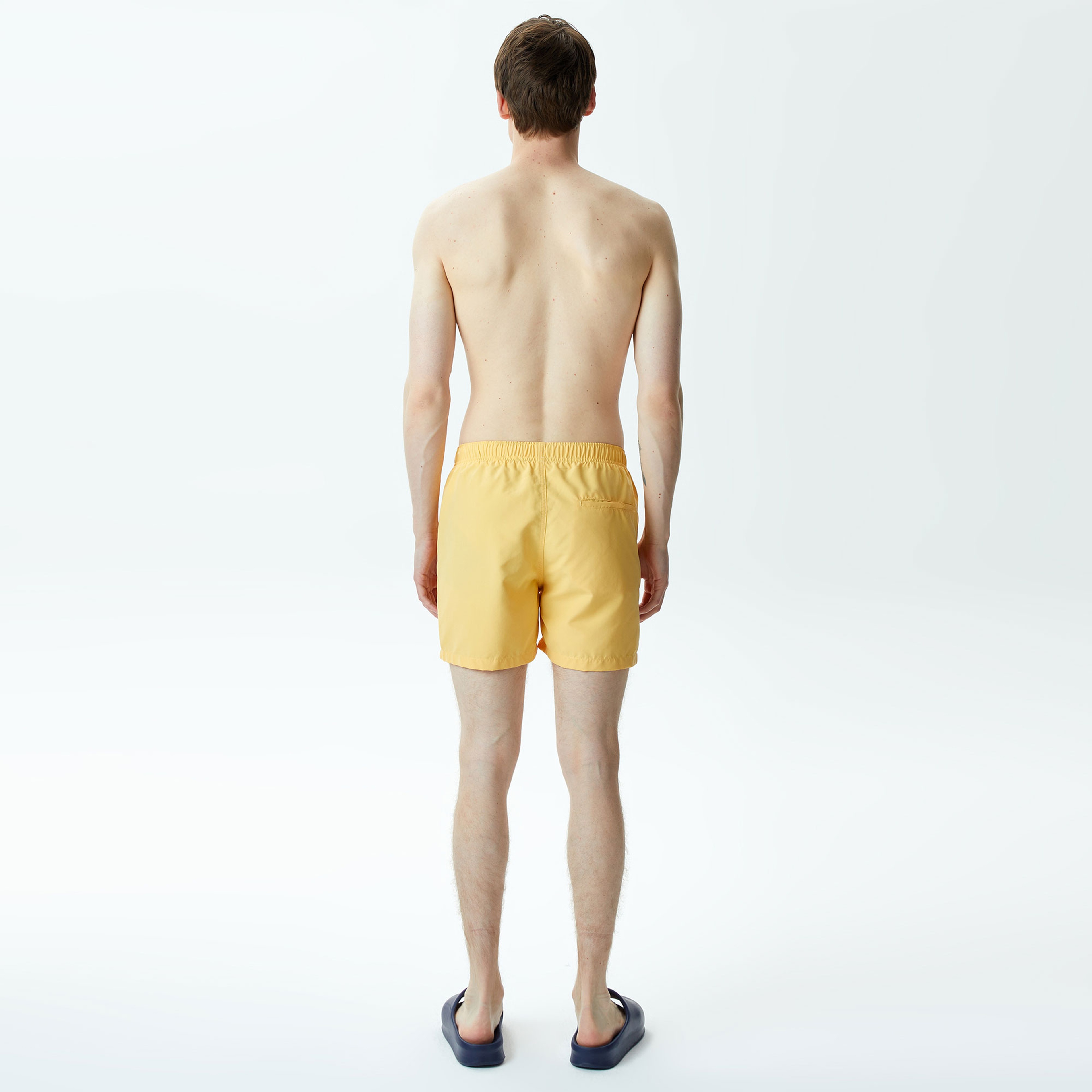 Erkek Desenli Sarı Mayo Şort