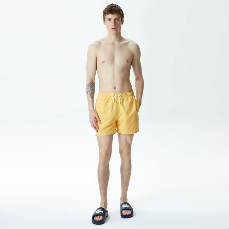 Erkek Desenli Sarı Mayo Şort
