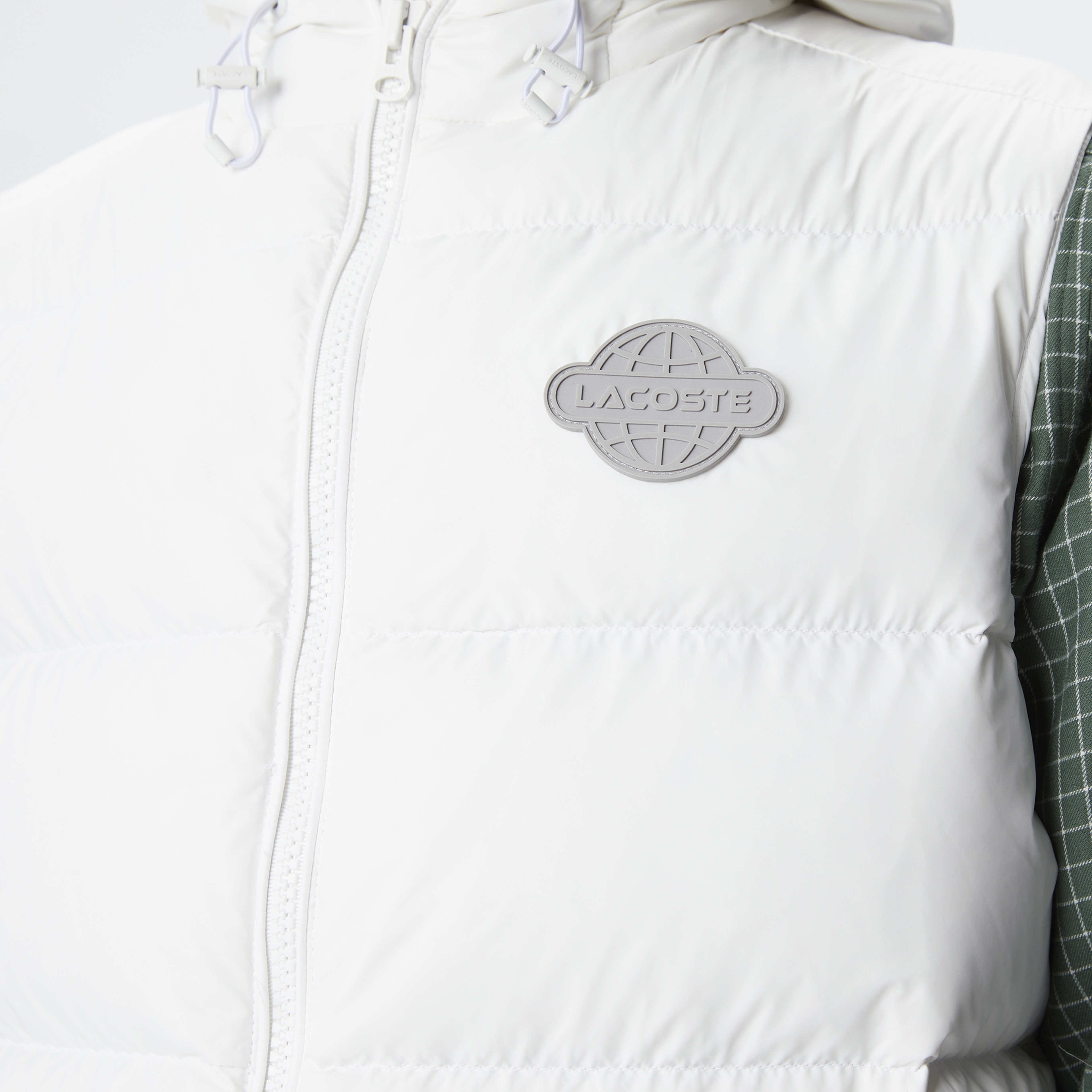 Lacoste Erkek Kapüşonlu Beyaz Yelek