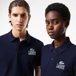 Unisex Regular Fit Baskılı Lacivert Polo
