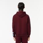 Erkek Classic Fit Kapüşonlu Baskılı Kırmızı Sweatshirt