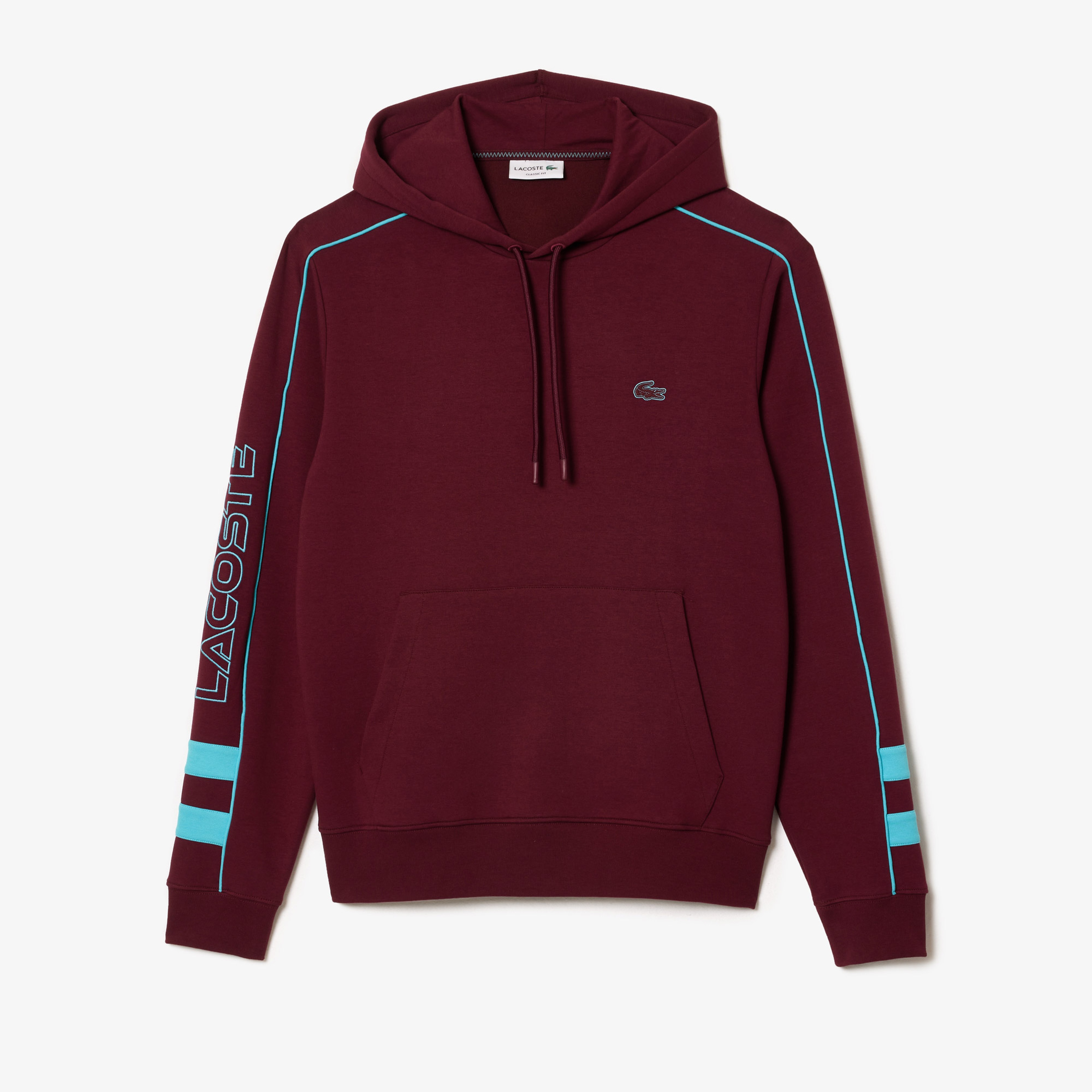Erkek Classic Fit Kapüşonlu Baskılı Kırmızı Sweatshirt