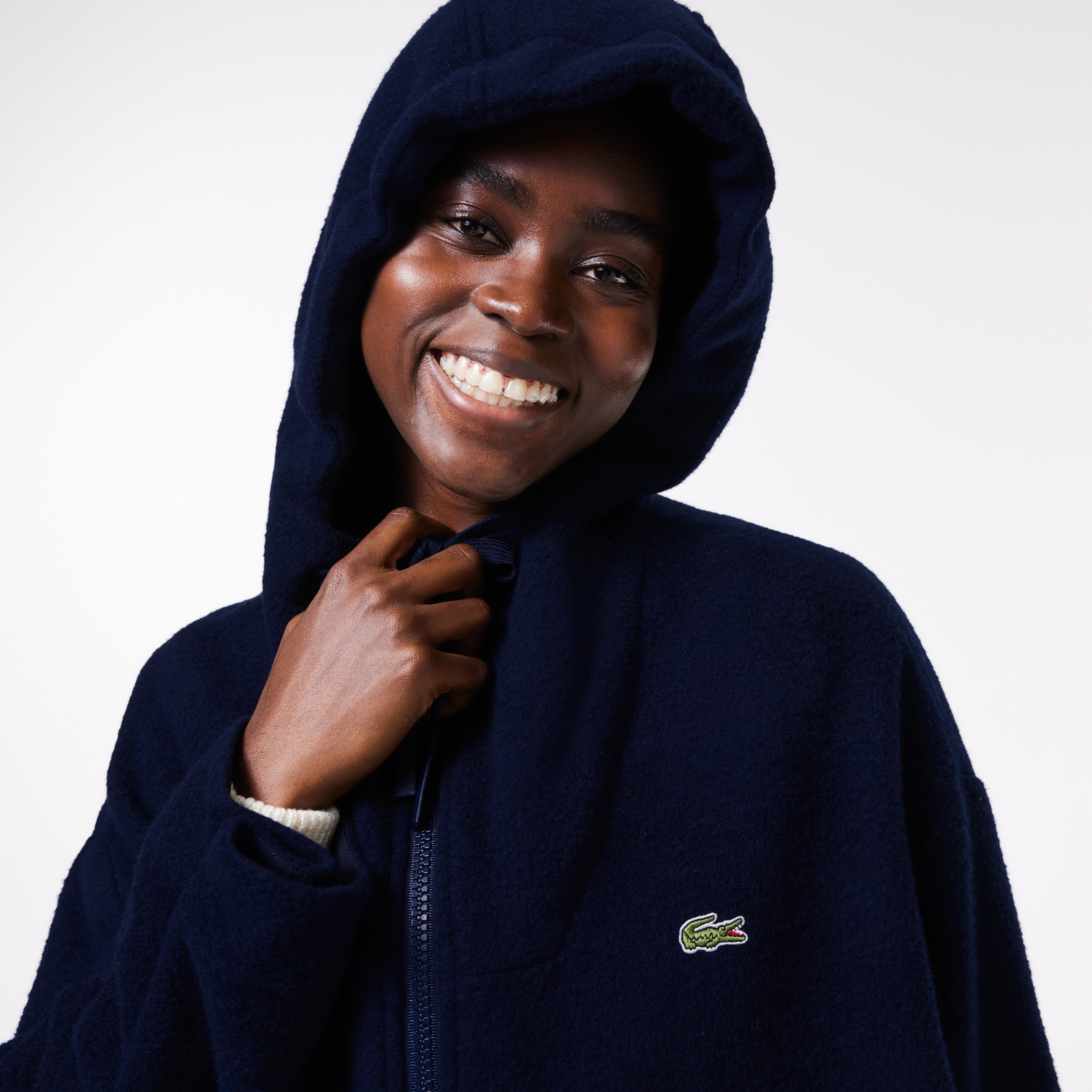 Kadın Kapüşonlu Lacivert Mont