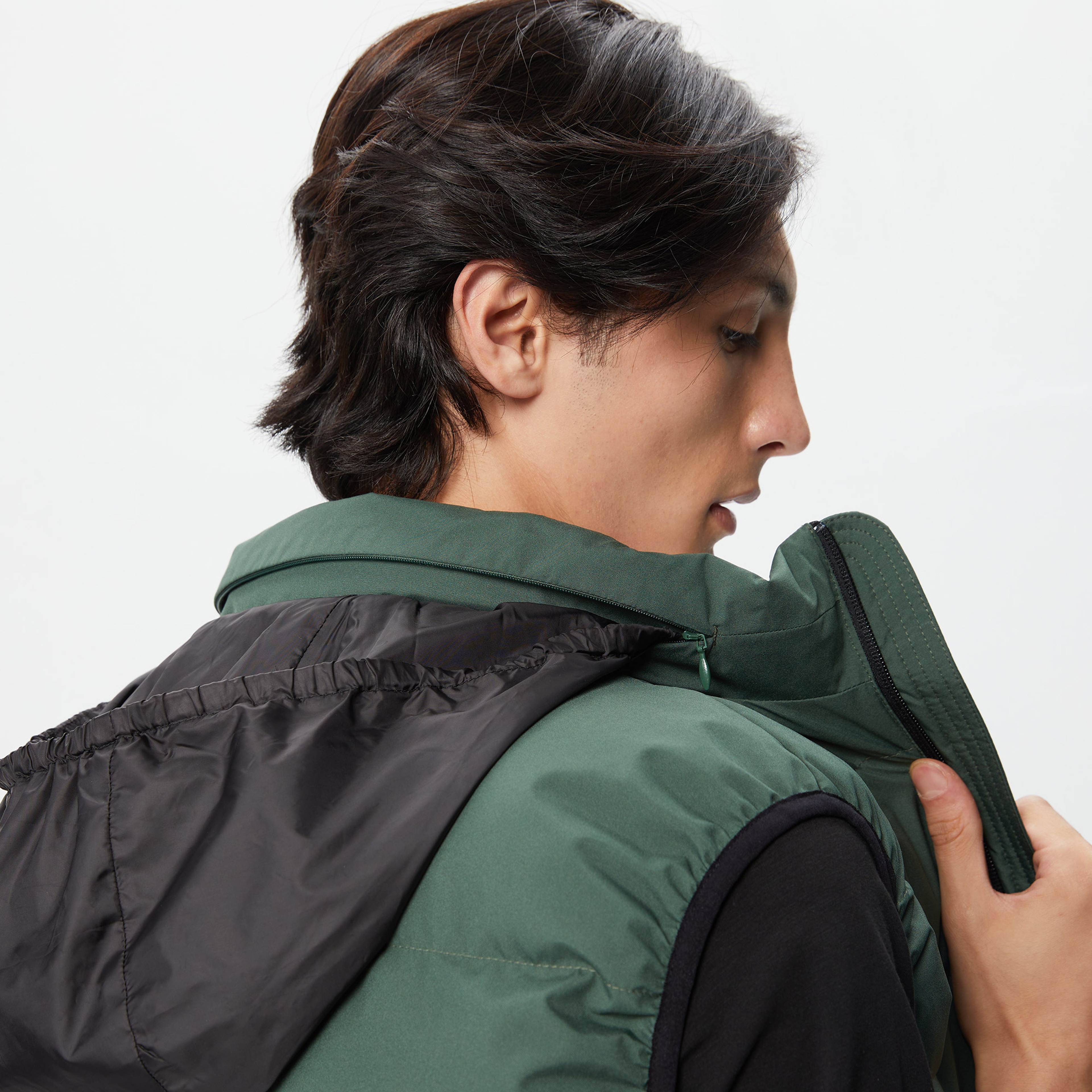 Erkek Kapitone Yeşil Yelek