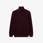 Lacoste Erkek Boğazlı Yaka Bordo Triko
