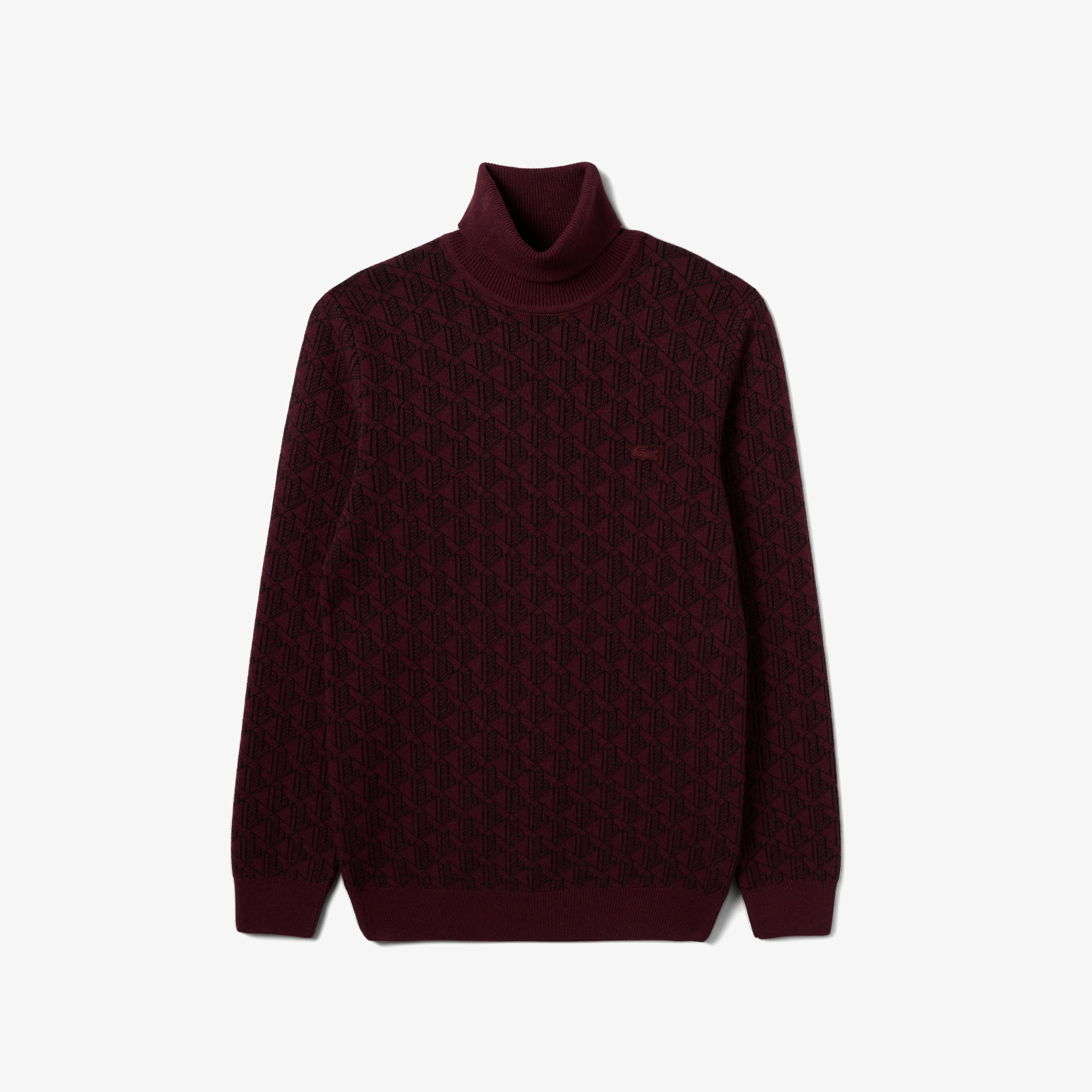 Lacoste Erkek Boğazlı Yaka Bordo Triko