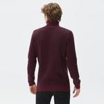 Lacoste Erkek Boğazlı Yaka Bordo Triko