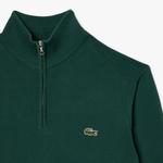Lacoste Erkek Regular Fit Yarım Fermuarlı Organik Pamuk Koyu Yeşil Kazak