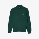 Lacoste Erkek Regular Fit Yarım Fermuarlı Organik Pamuk Koyu Yeşil Kazak