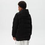 Kadın Kapüşonlu Çift Taraflı Siyah Şişme Mont