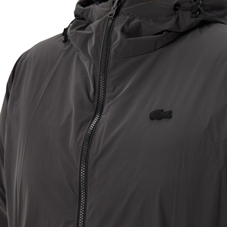 Kadın Kapüşonlu Çift Taraflı Siyah Şişme Mont