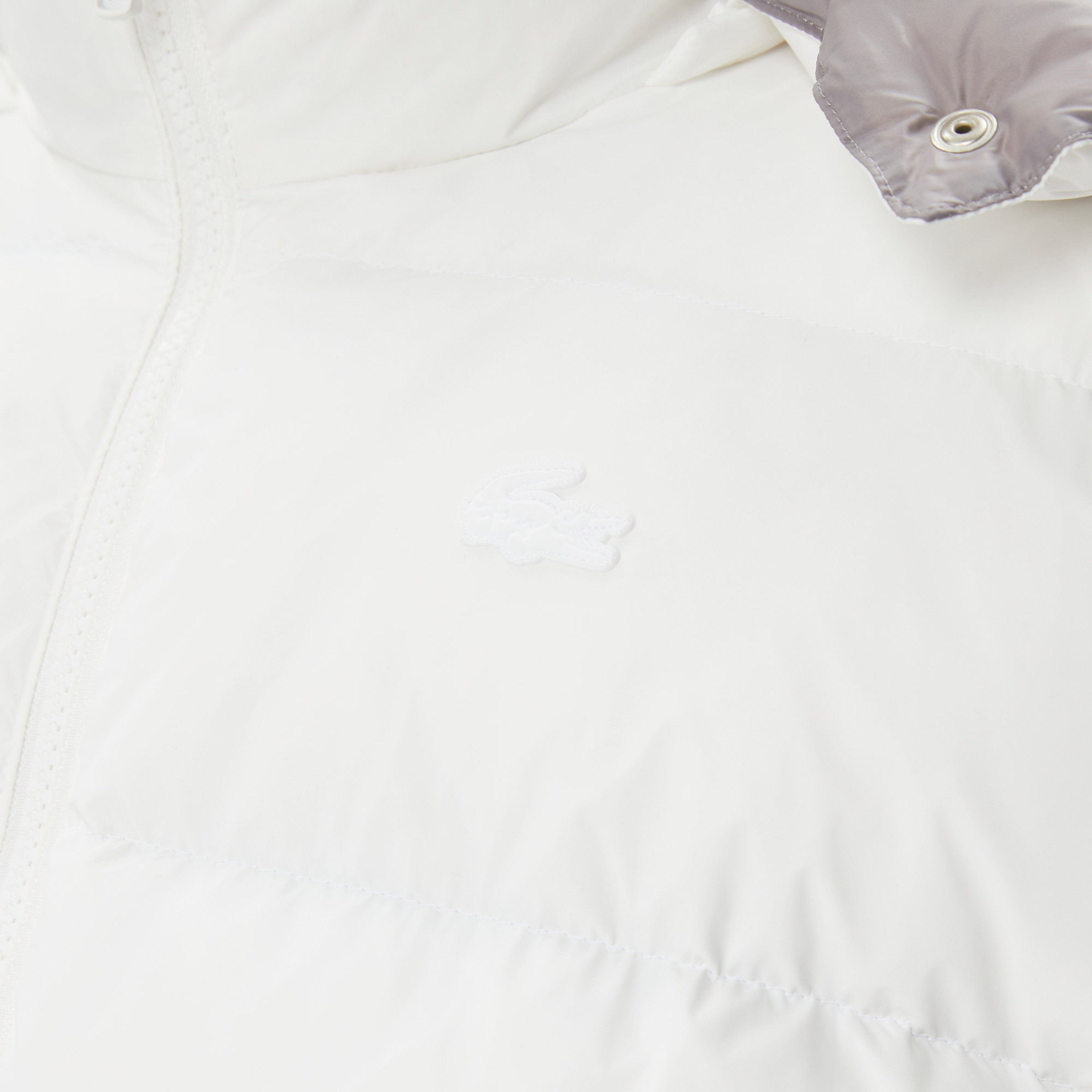 Kadın Kapüşonlu Kapitone Beyaz Mont