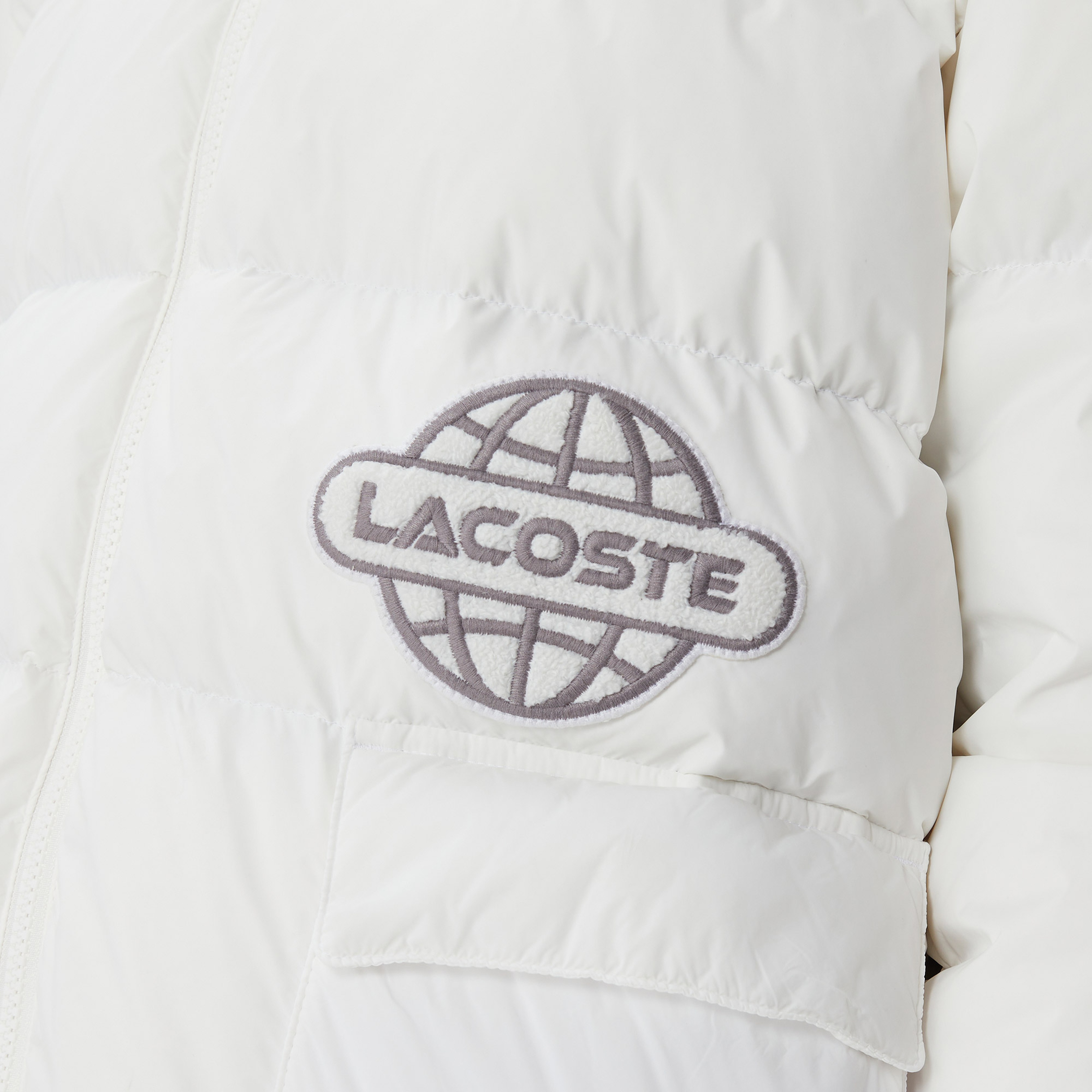 Kadın Kapüşonlu Kapitone Beyaz Mont