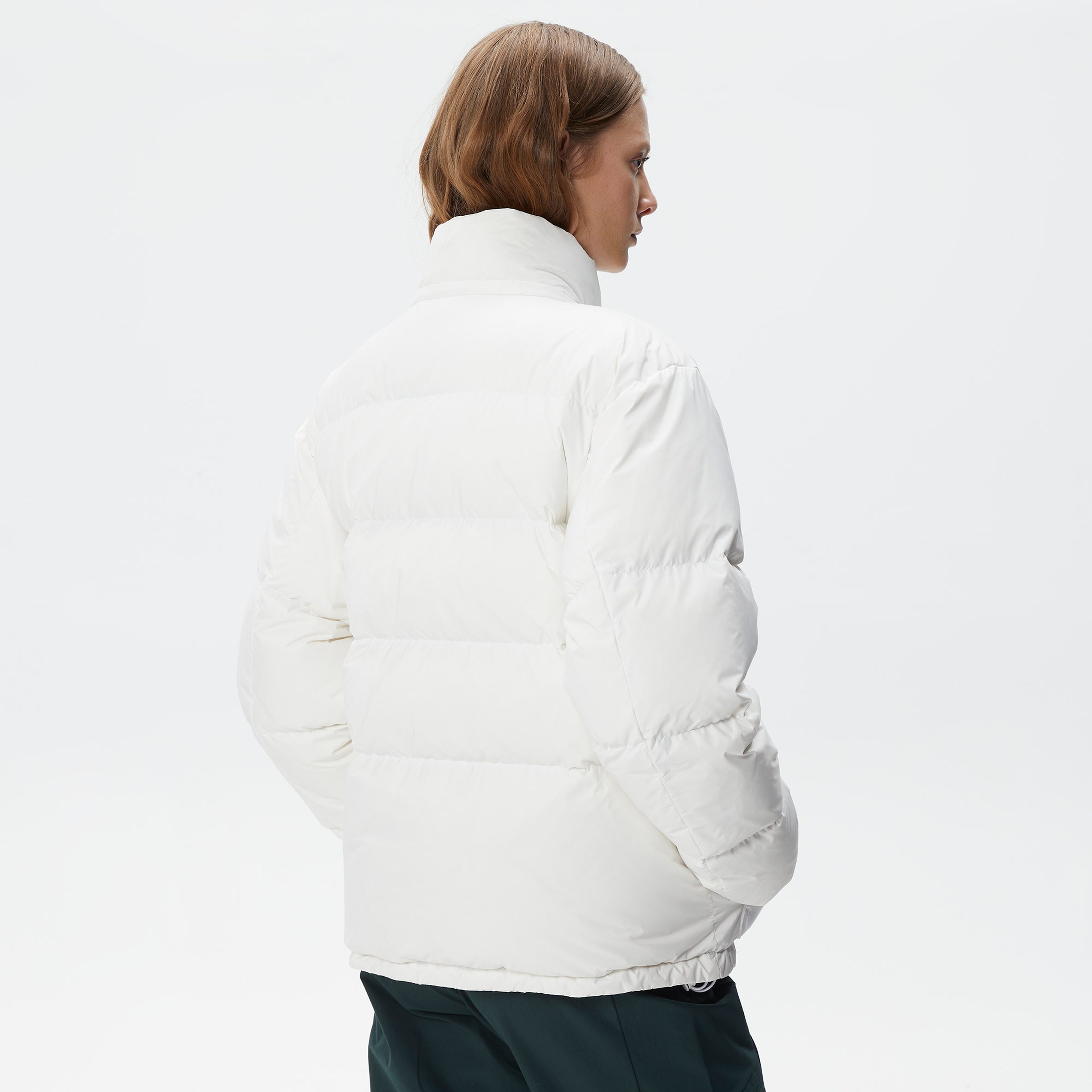 Kadın Kapüşonlu Kapitone Beyaz Mont