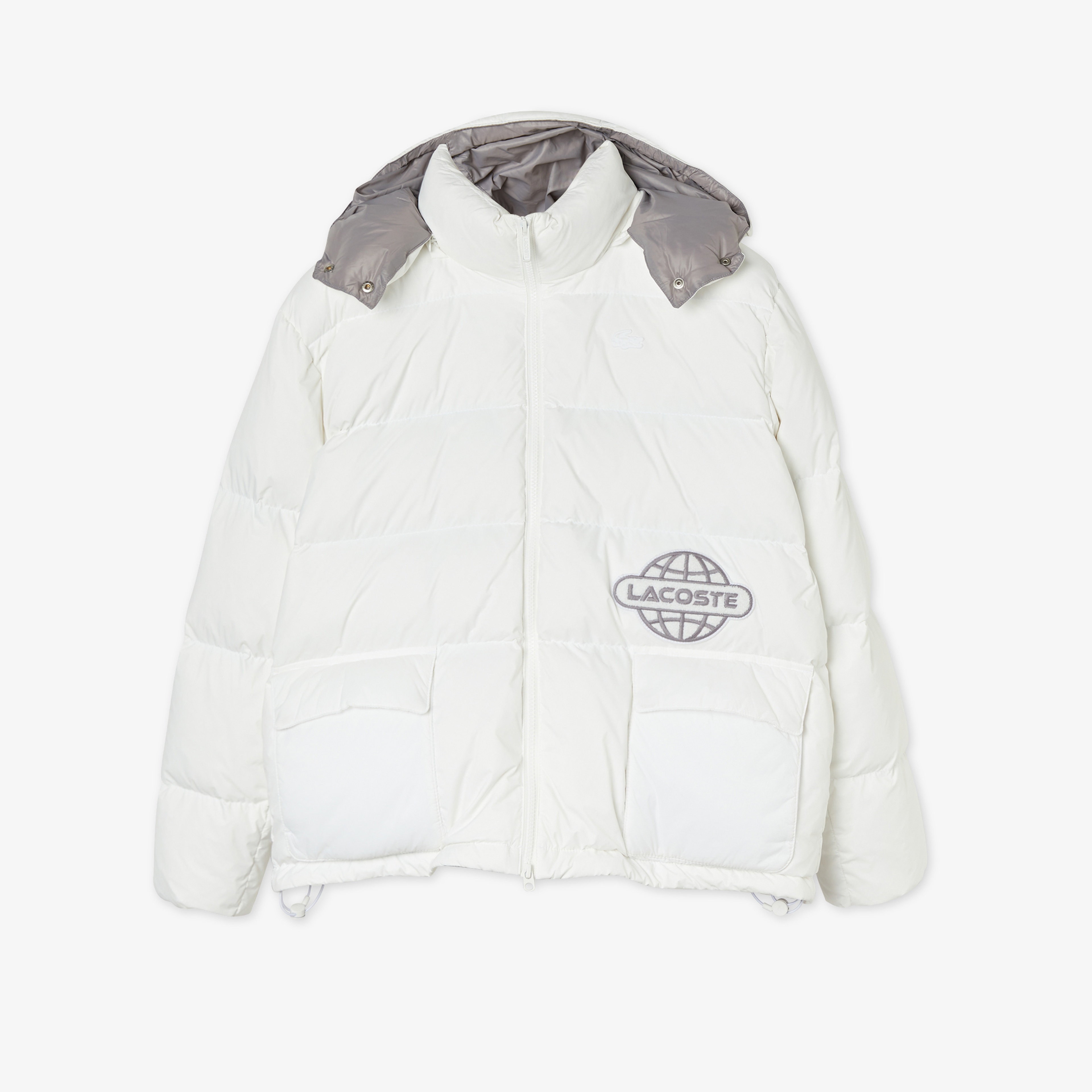 Kadın Kapüşonlu Kapitone Beyaz Mont