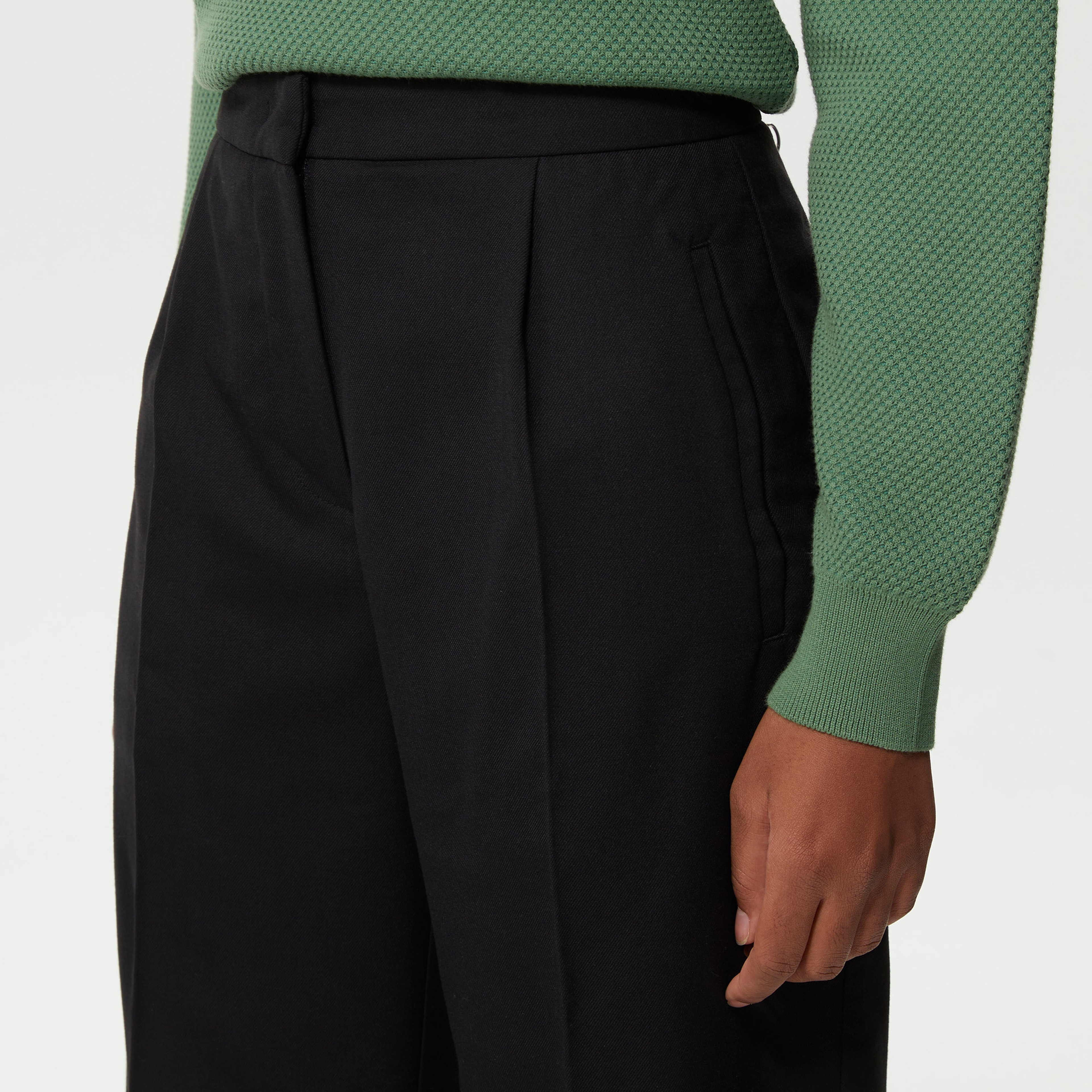 Kadın Straight Fit Siyah Pantolon