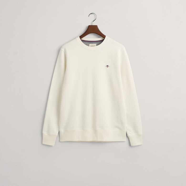 GANT Erkek Krem Regular Fit Bisiklet Yaka Sweatshirt
