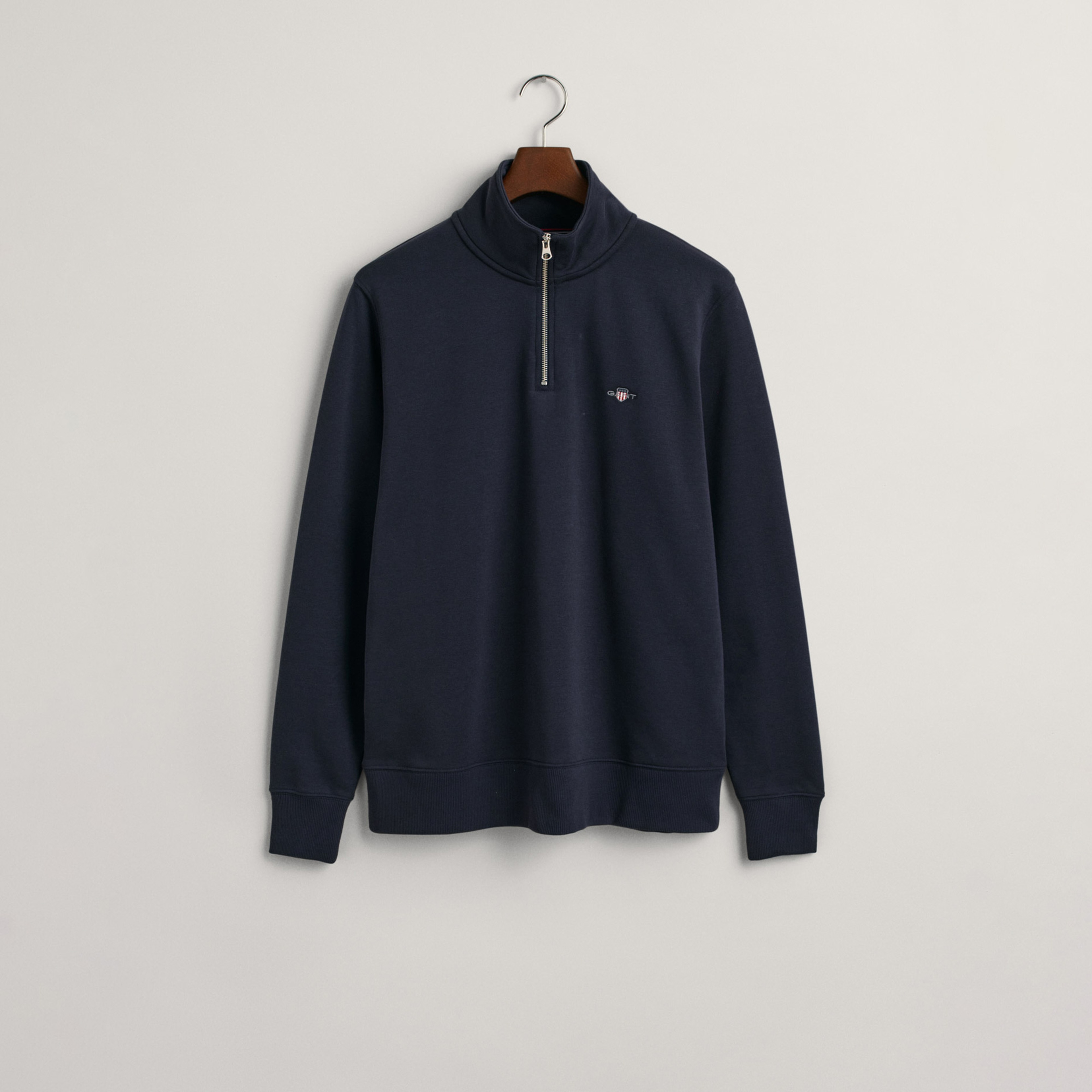 GANT Erkek Lacivert Regular Fit Yarım Fermuarlı Sweatshirt