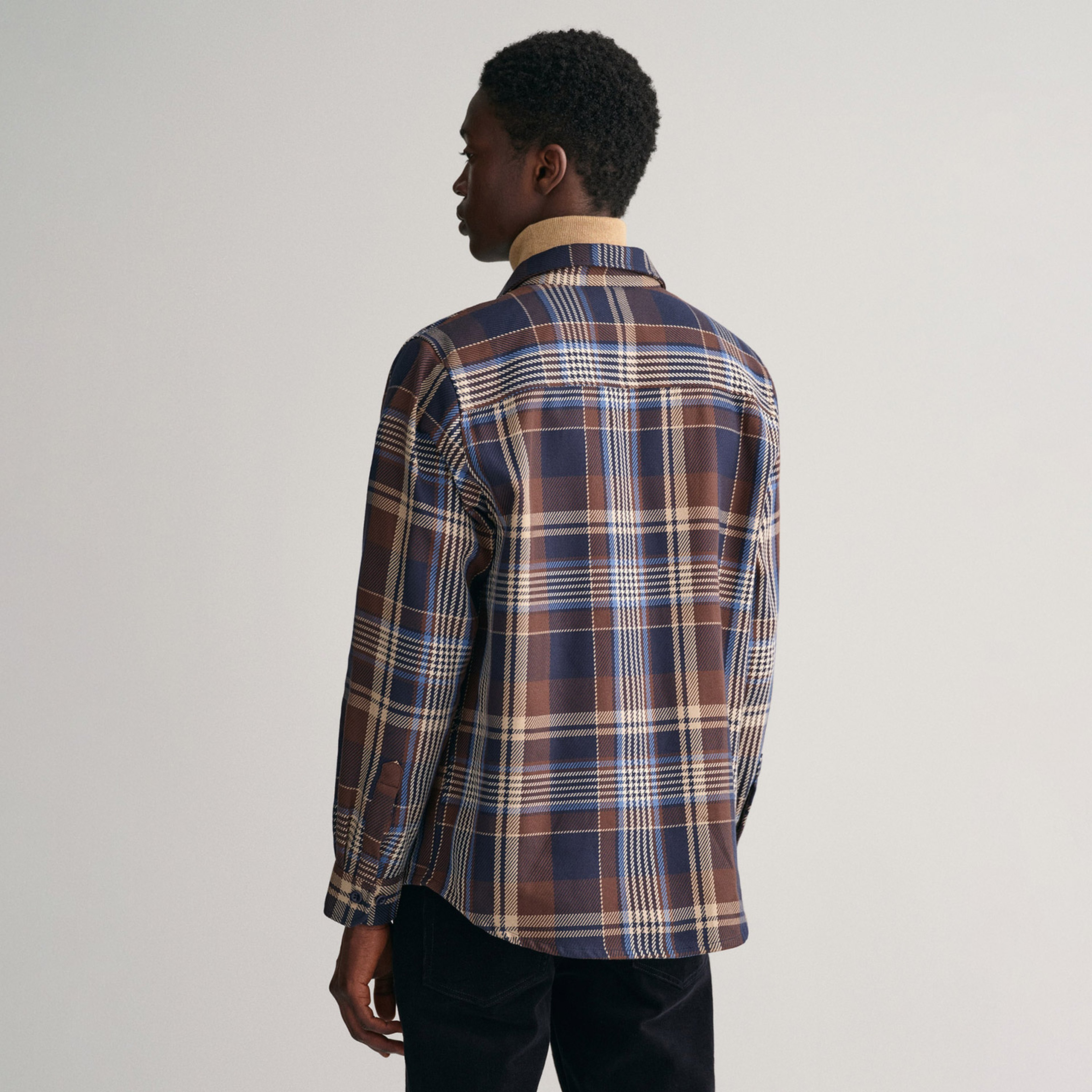 GANT Erkek Lacivert Regular Fit Klasik Yaka Kareli Gömlek