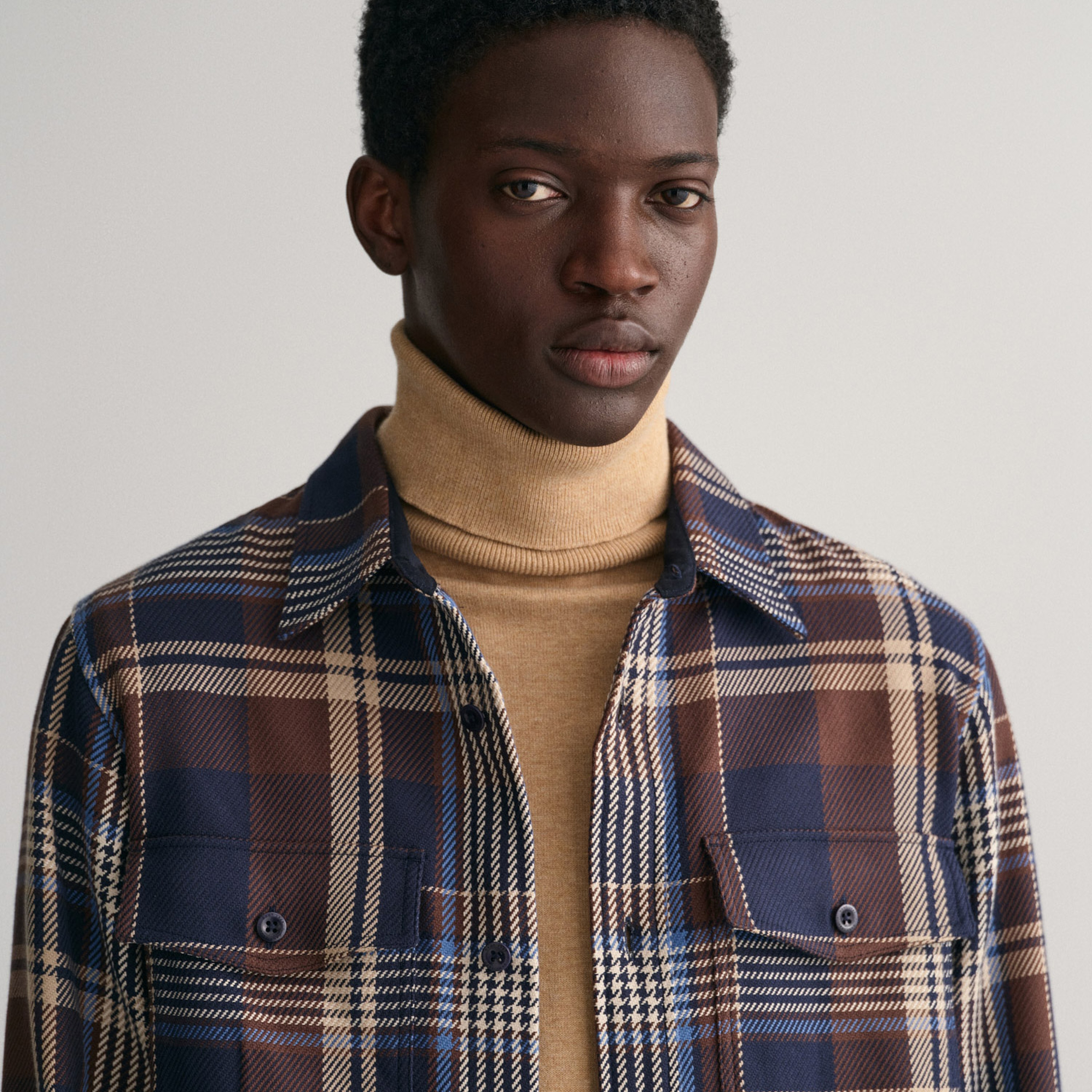 GANT Erkek Lacivert Regular Fit Klasik Yaka Kareli Gömlek