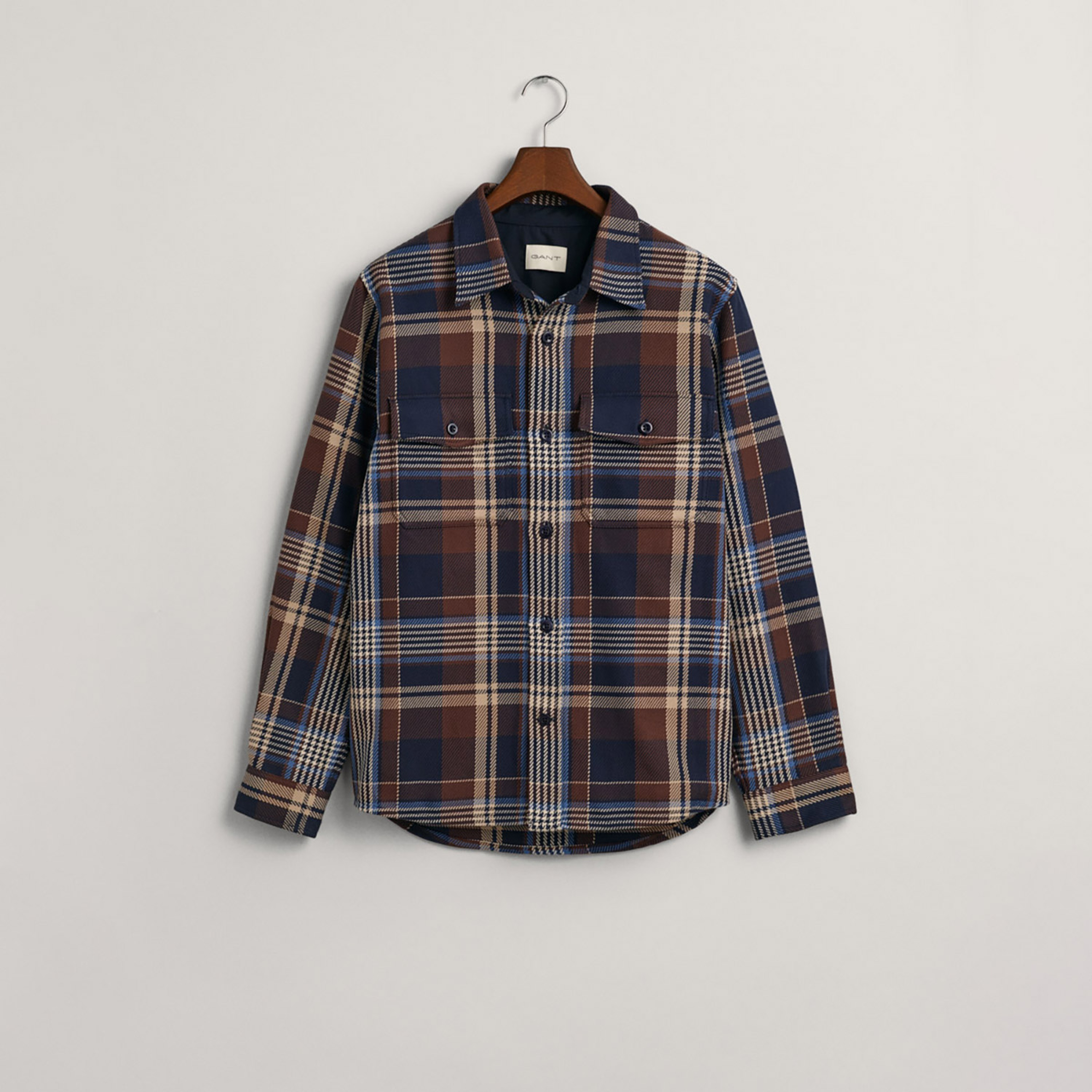 GANT Erkek Lacivert Regular Fit Klasik Yaka Kareli Gömlek