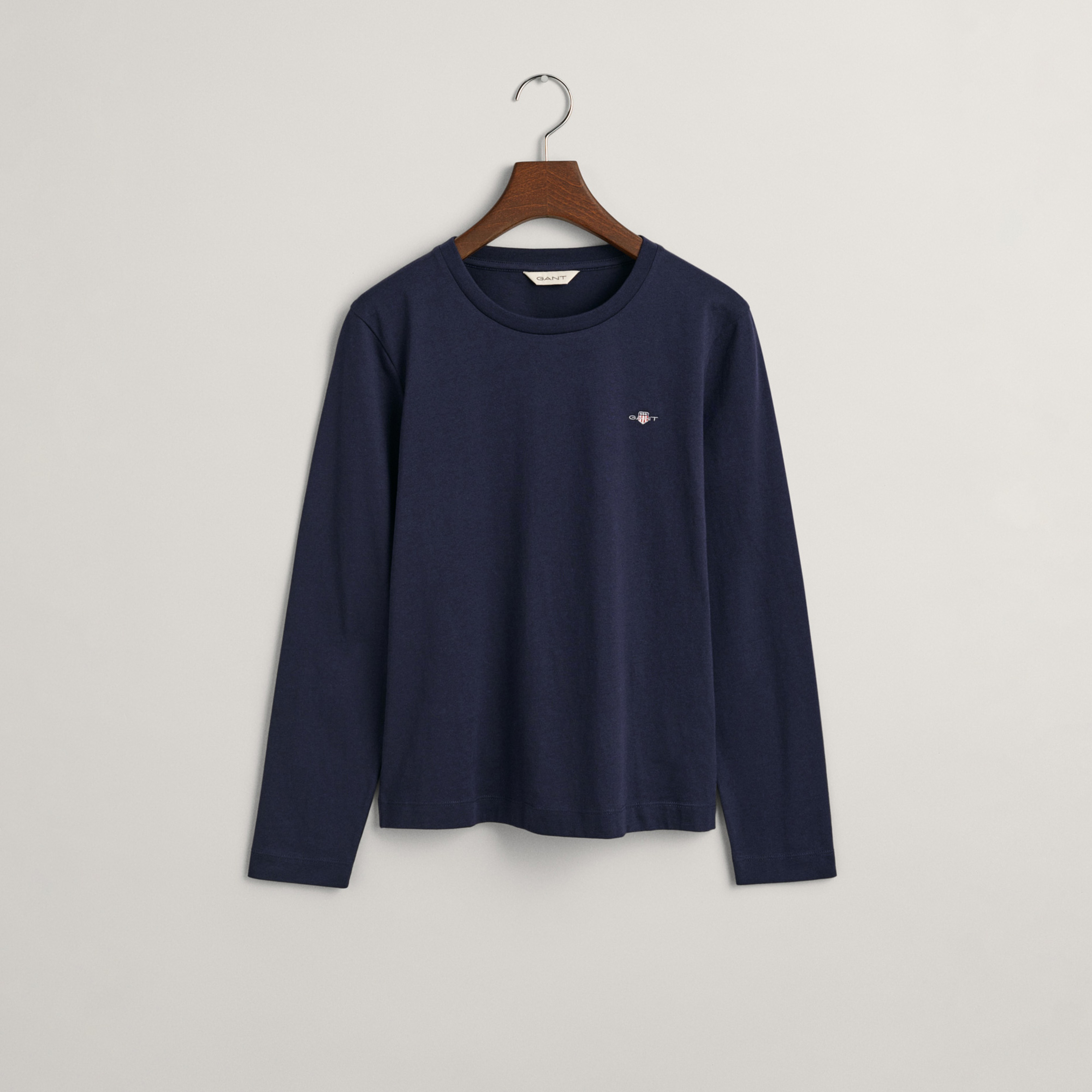 GANT Kadın Lacivert Regular Fit Bisiklet Yaka T-Shirt