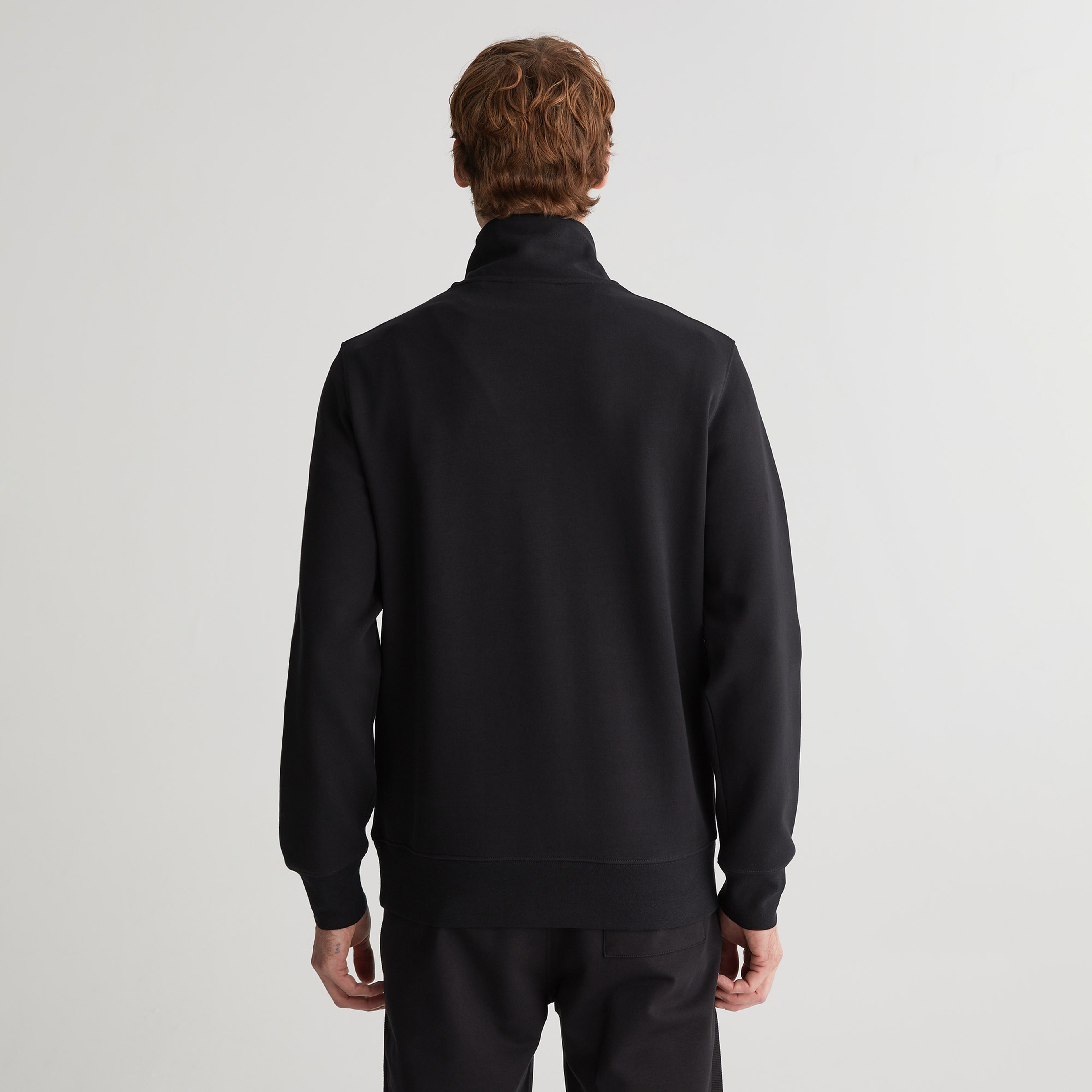 GANT Erkek Siyah Regular Fit Yarım Fermuarlı Logolu Sweatshirt