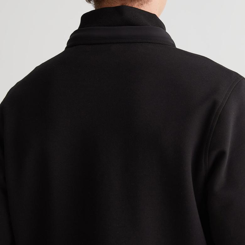 GANT Erkek Siyah Regular Fit Fermuarlı Sweatshirt