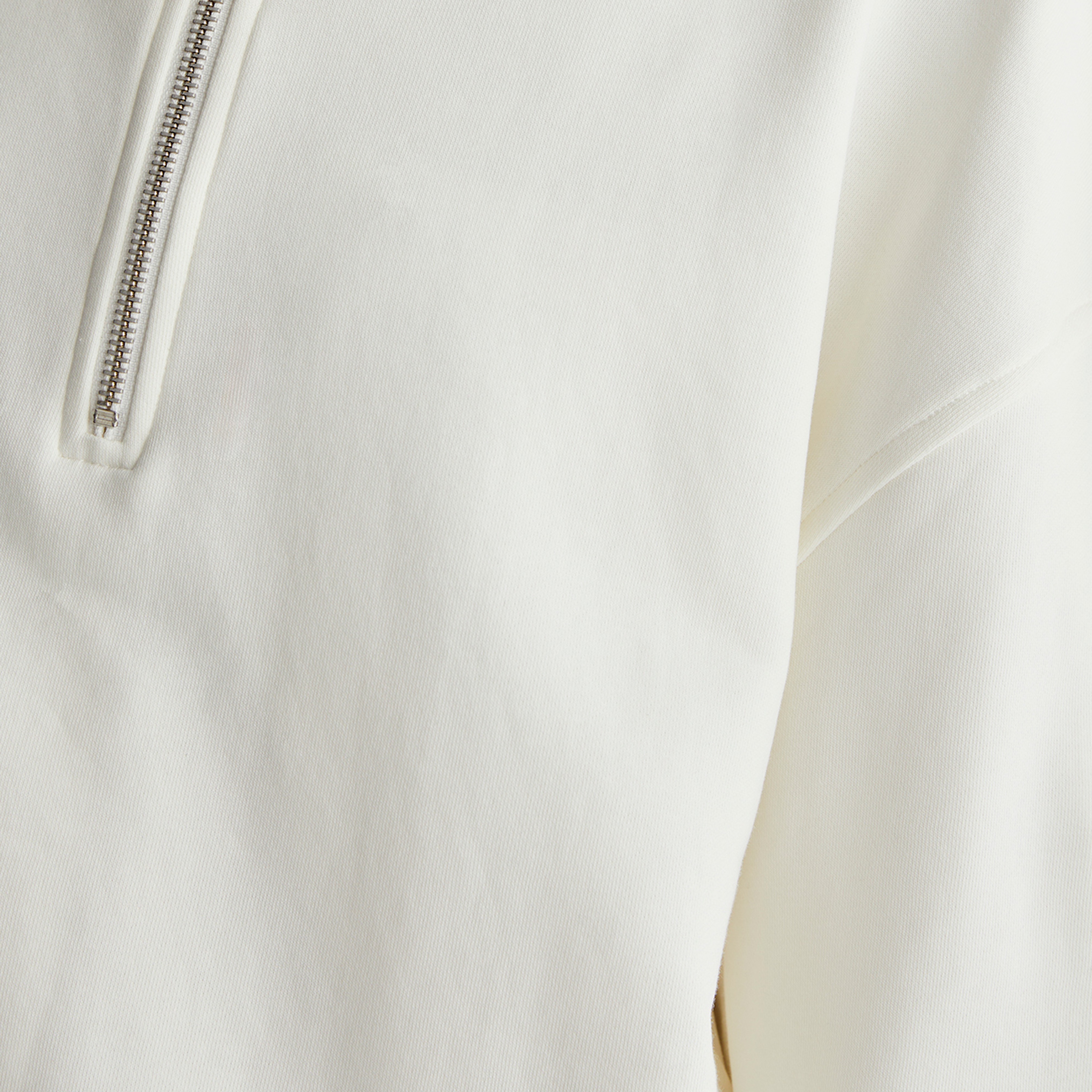 GANT Kadın Krem Oversize Fit Yarım Fermuarlı Sweatshirt
