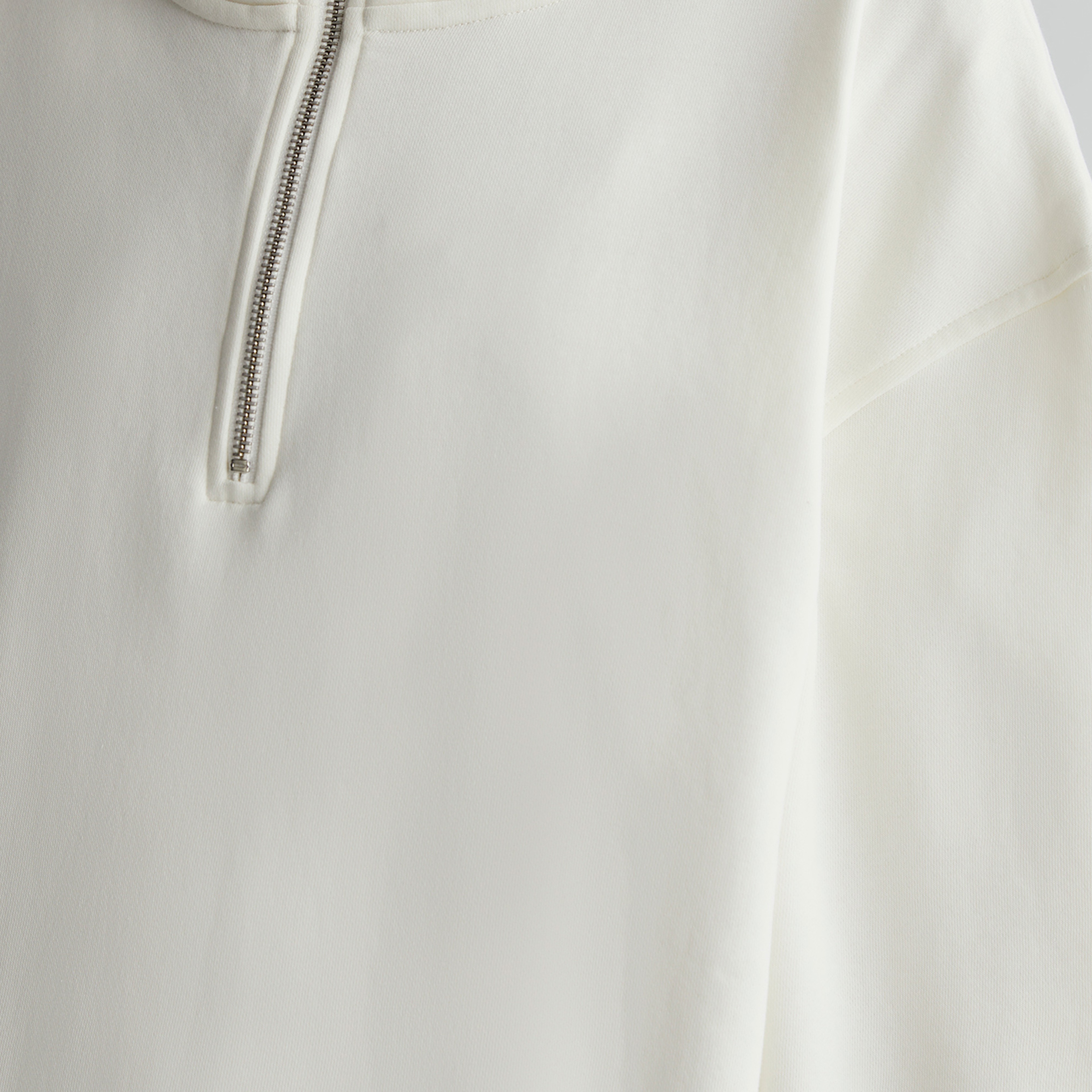 GANT Kadın Krem Oversize Fit Yarım Fermuarlı Sweatshirt