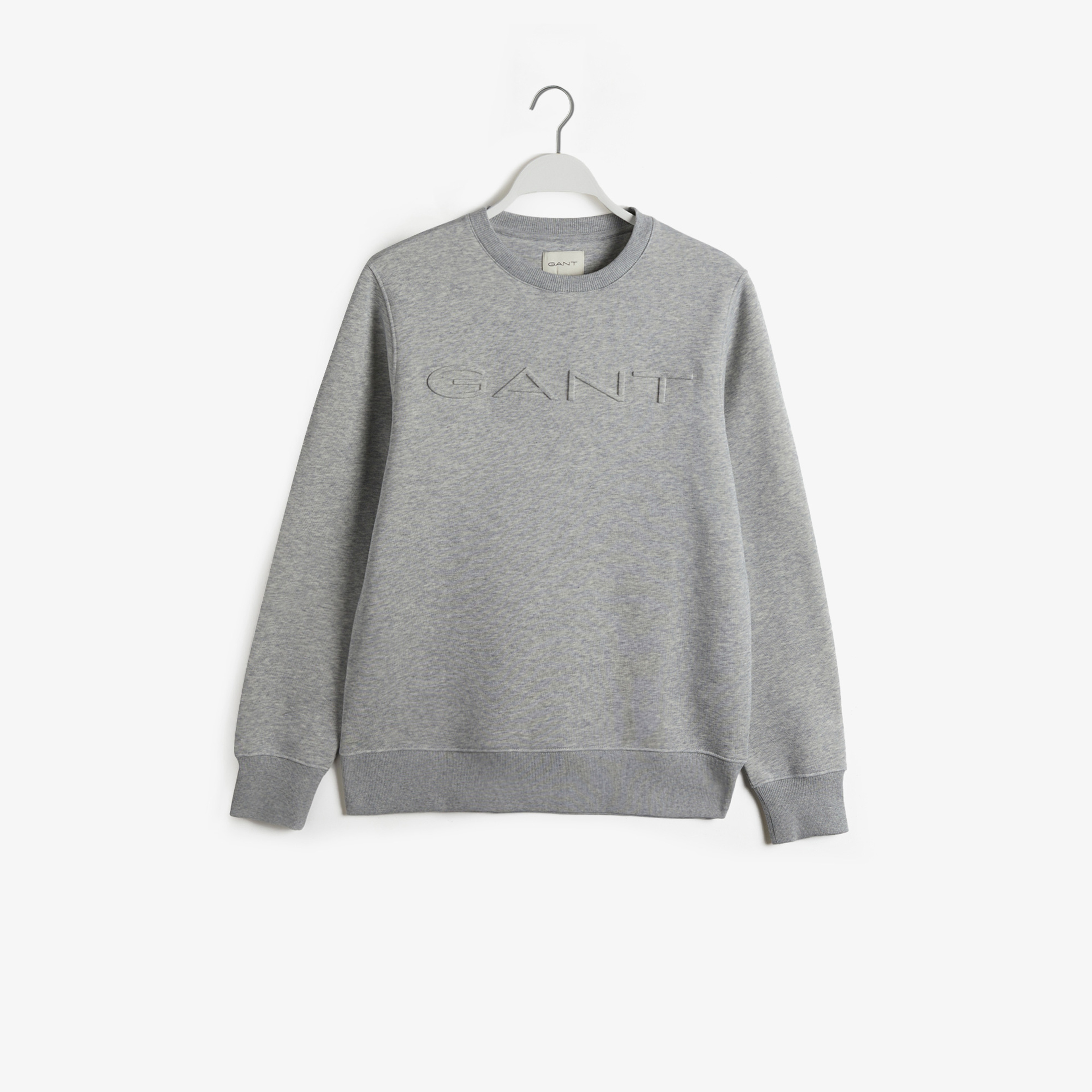GANT Erkek Gri Regular Fit Bisiklet Yaka Logolu Sweatshirt