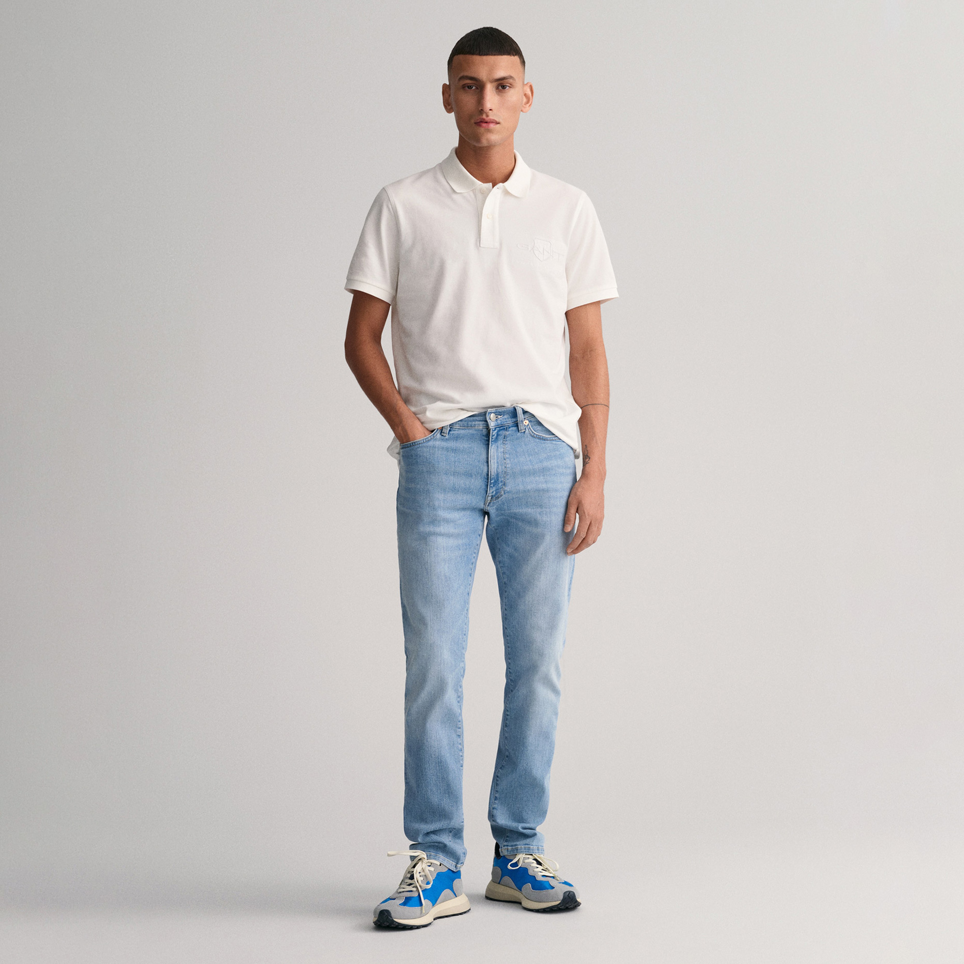 GANT Erkek Mavi Extra Slim Fit Jean Pantolon