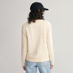 GANT Kadın Bej Regular Fit Bisiklet Yaka Logolu Sweatshirt