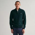 Gant Erkek Yeşil Regular Fit Yarım Fermuarlı Yün Kazak