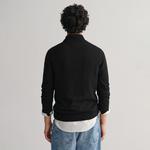 GANT Erkek Siyah Regular Fit Yarım Fermuarlı Yün Kazak