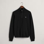 GANT Erkek Siyah Regular Fit Yarım Fermuarlı Yün Kazak