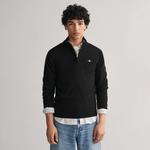 GANT Erkek Siyah Regular Fit Yarım Fermuarlı Yün Kazak