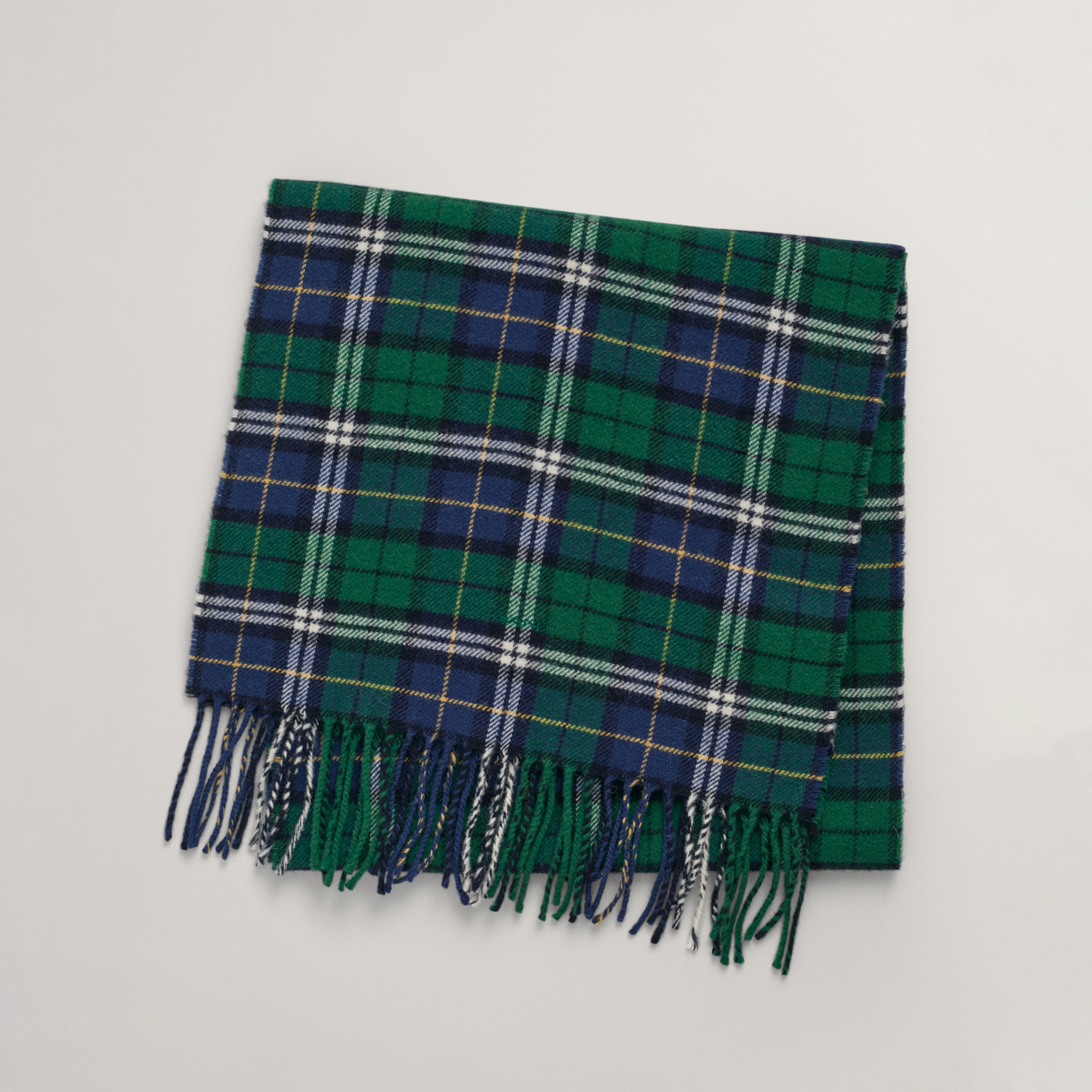 GANT Unisex Yeşil Kareli Yün Atkı