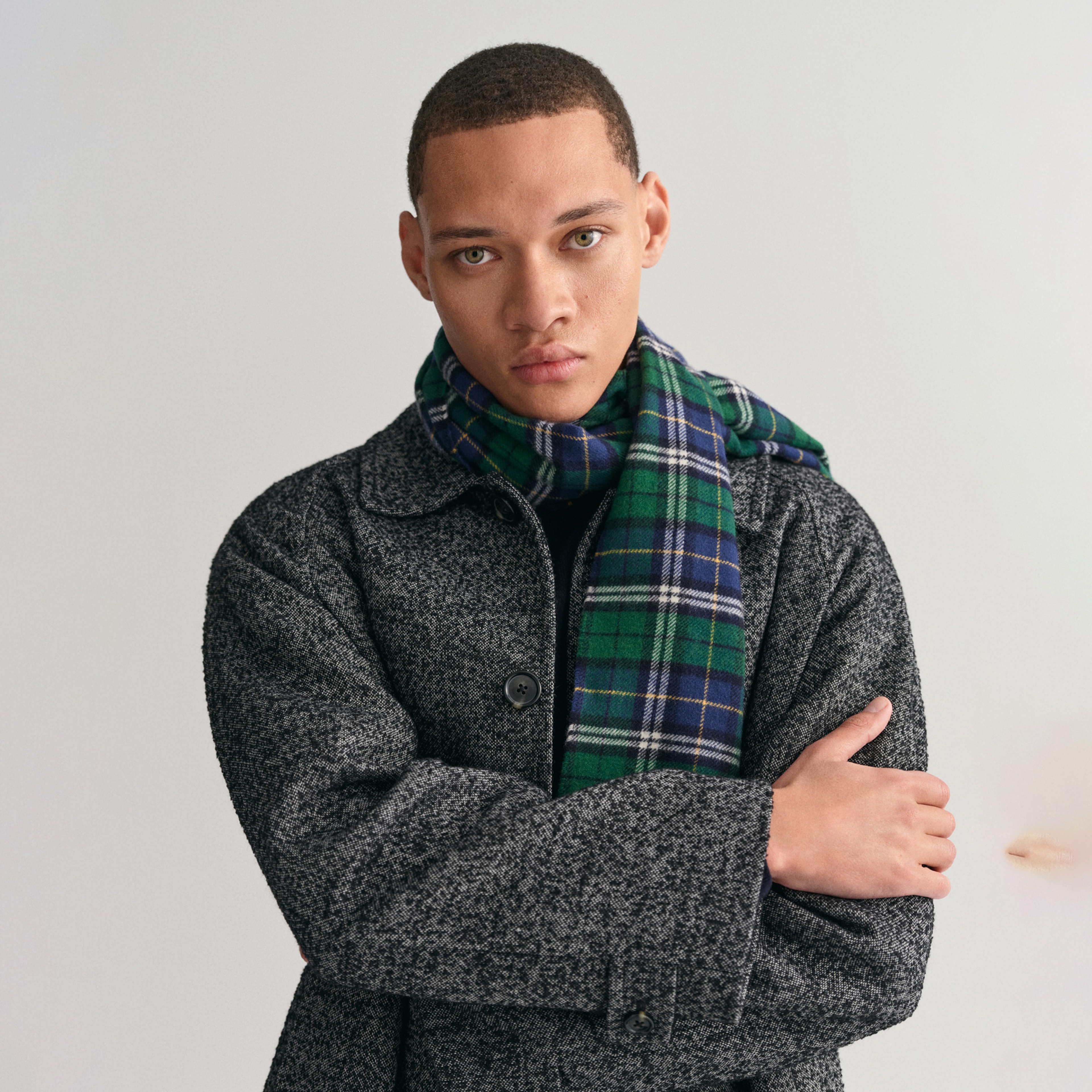 GANT Unisex Yeşil Kareli Yün Atkı