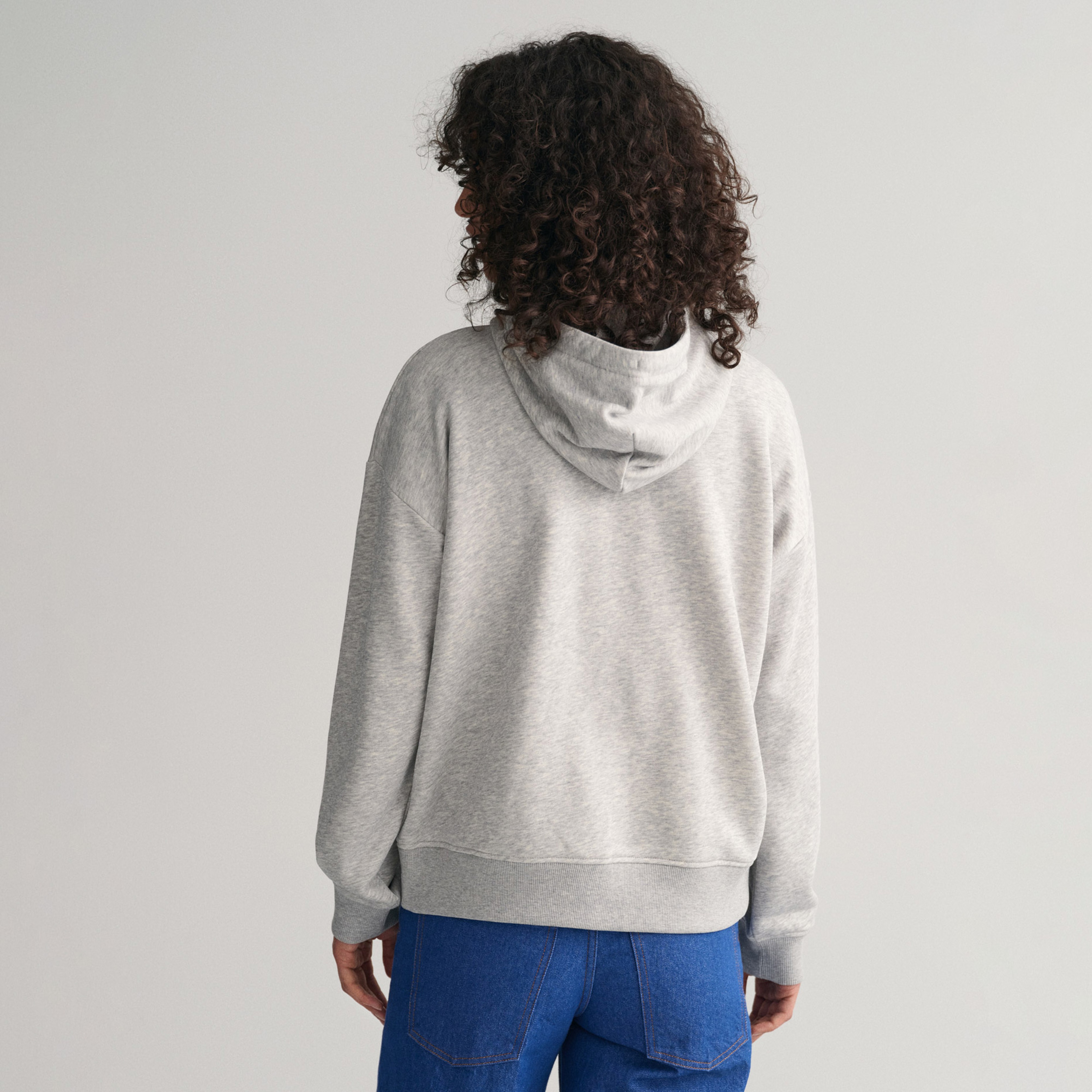 GANT Kadın Gri Relaxed Fit Fermuarlı Sweatshirt