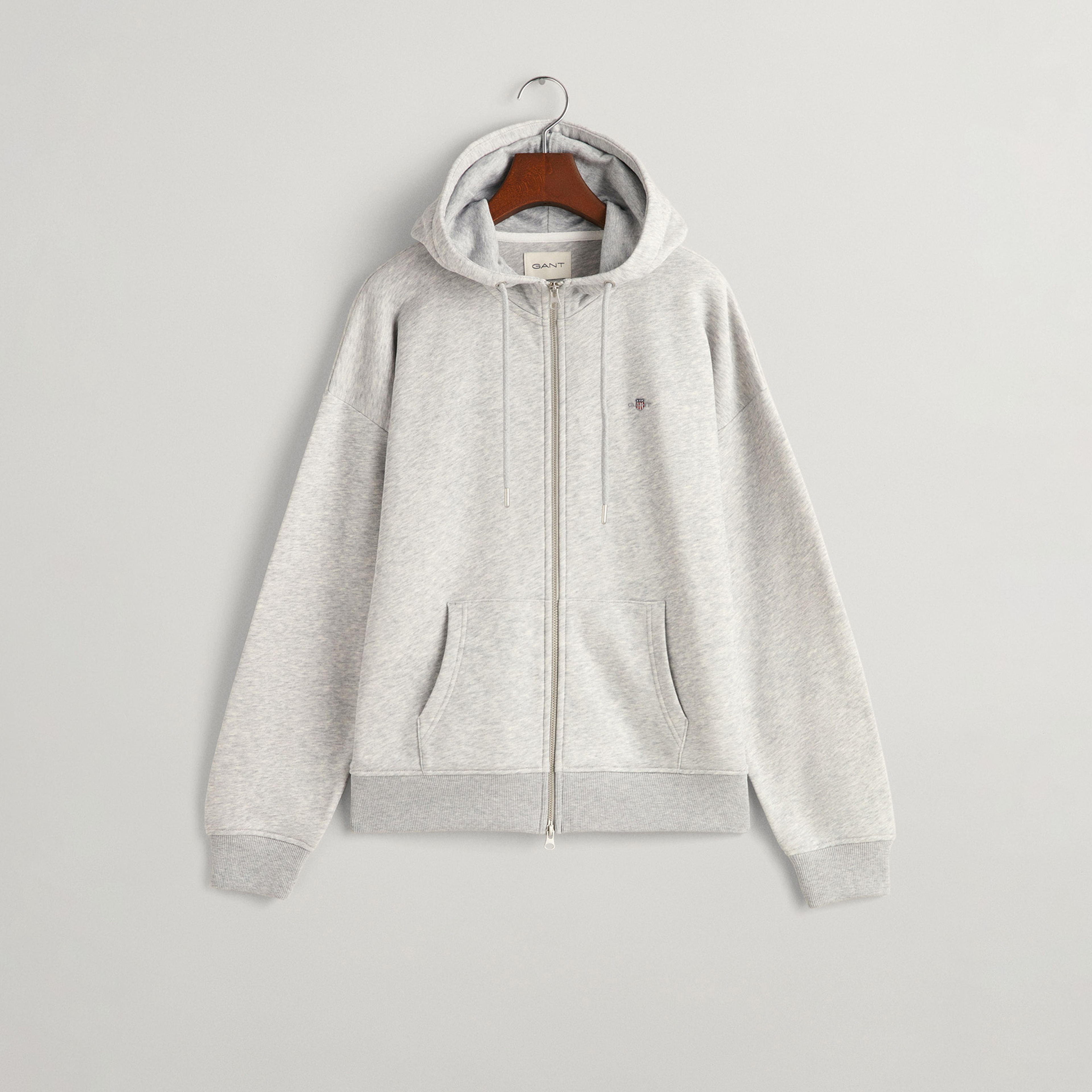 GANT Kadın Gri Relaxed Fit Fermuarlı Sweatshirt